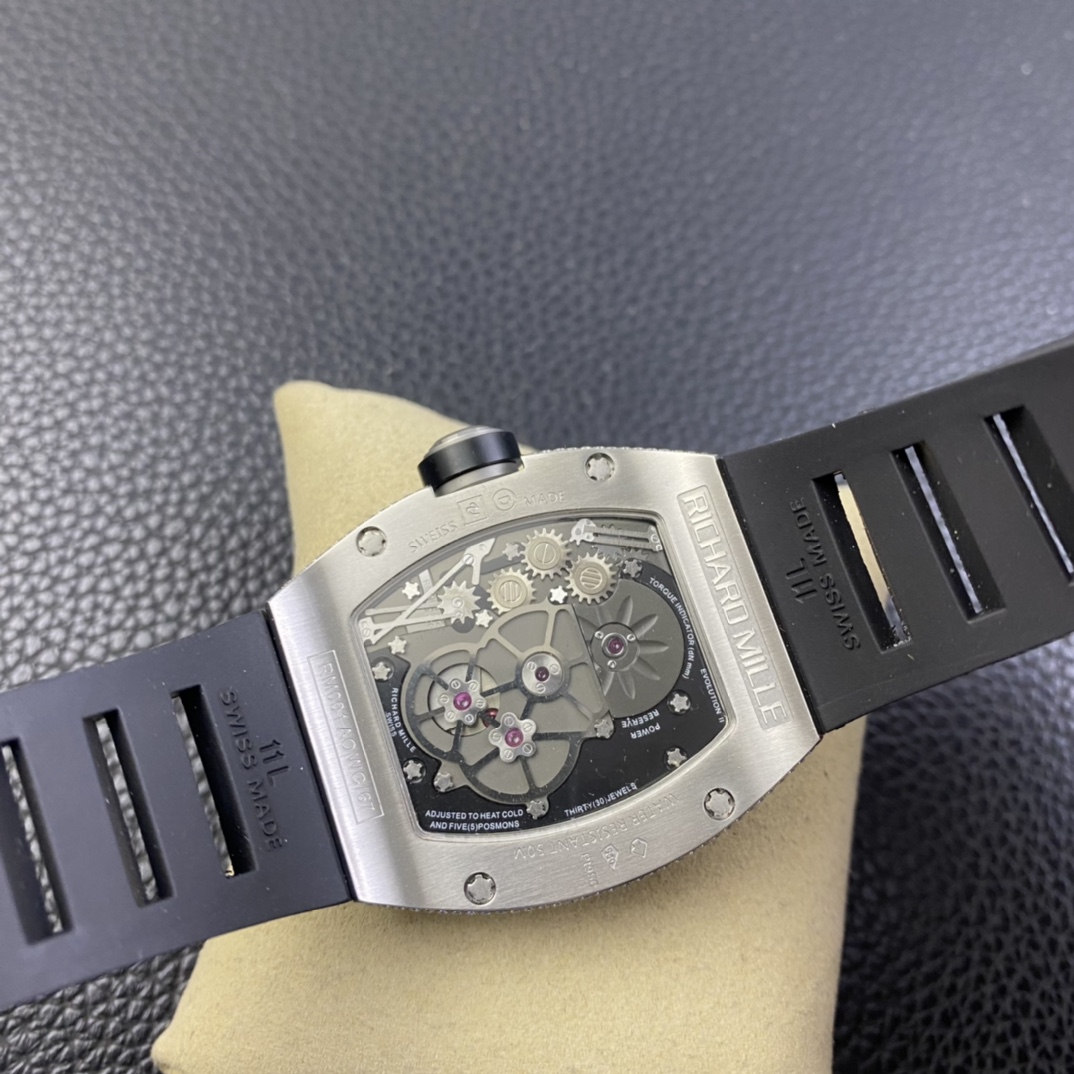 JBF RM001 Real Tourbillon Function Diamonds Case Black Dial on Black Leather Strap Top RepTime 08