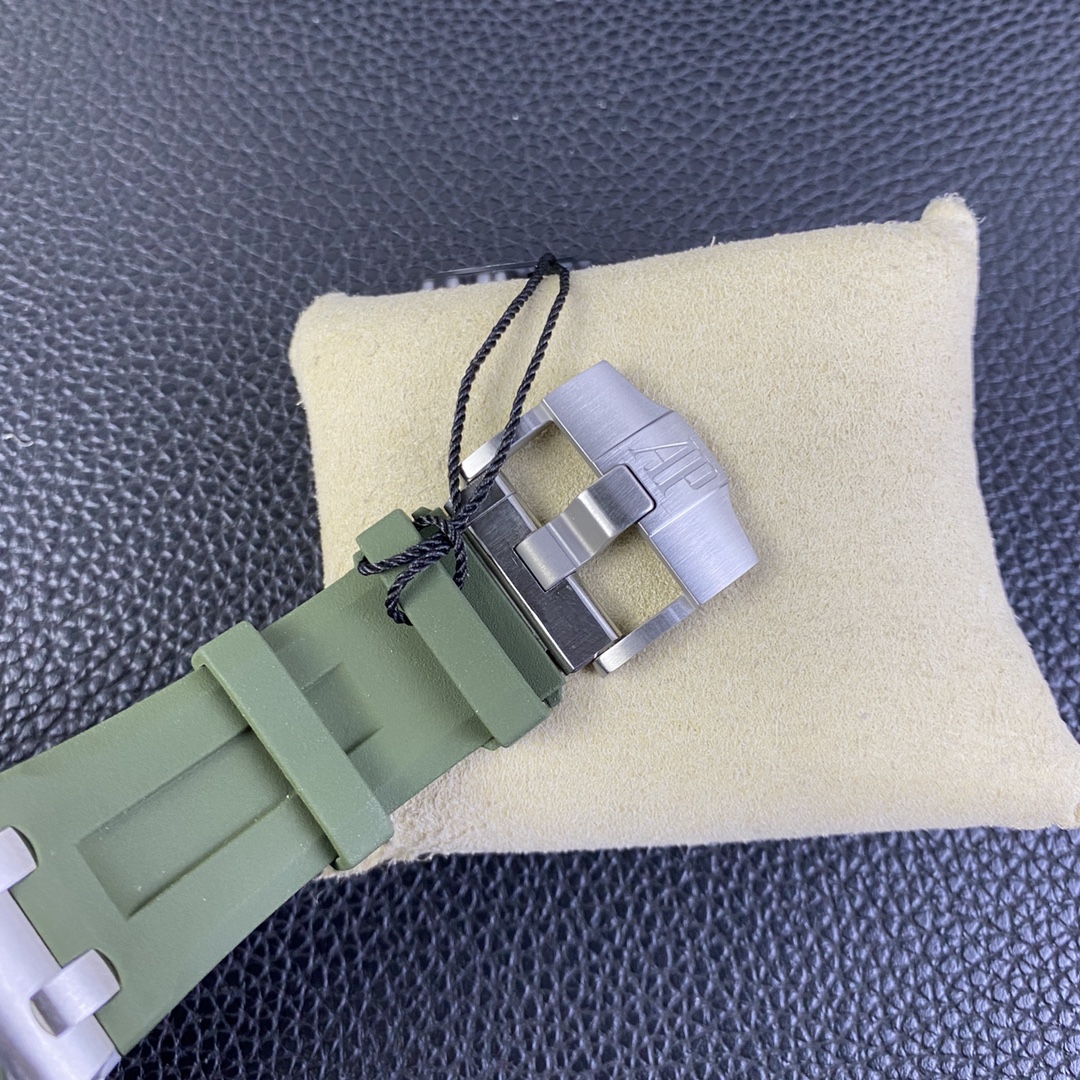 Noob Watch Royal Oak Offshore Diver 15720 ZF Best Edition Green Dial on Green Rubber Strap A4308 07