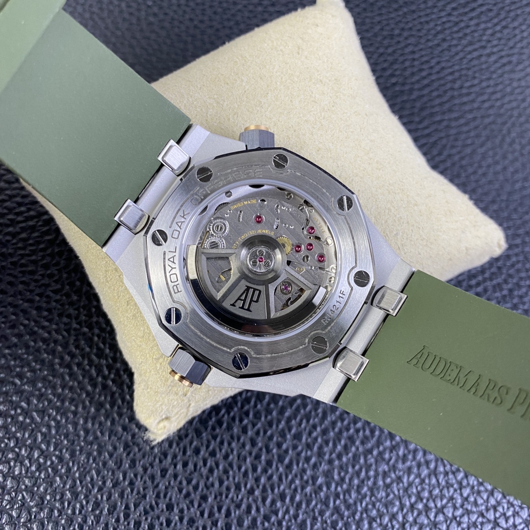 Noob Watch Royal Oak Offshore Diver 15720 ZF Best Edition Green Dial on Green Rubber Strap A4308 08