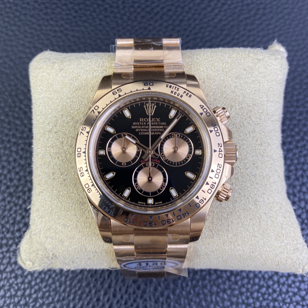 Clean Factory Daytona 116505 Best Edition Black Dial Rose Gold Sub Dial on Rose Gold Case Bracelet SA4130 01