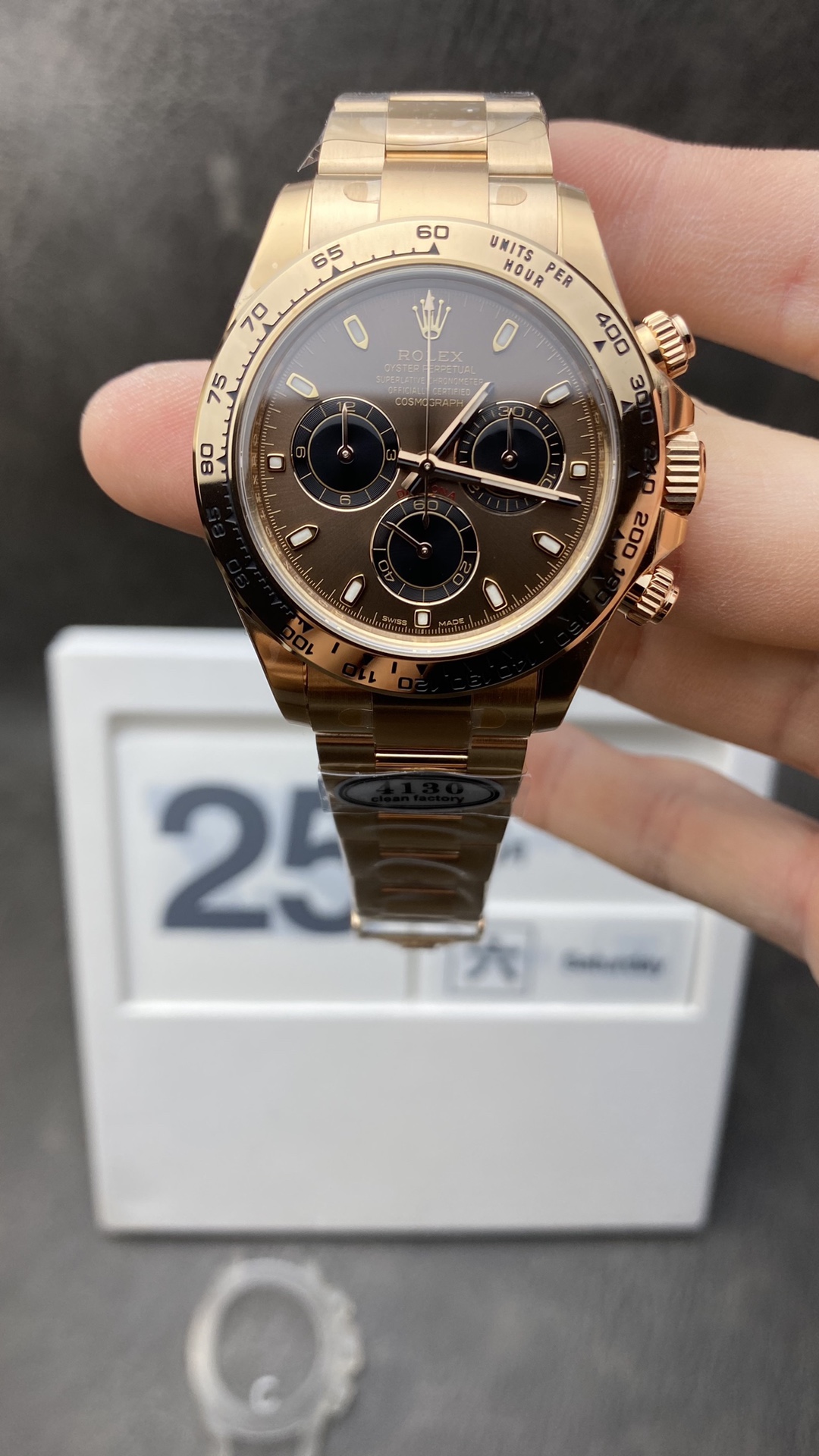 Victory Factory Watch Rolex Daytona 116505 Rose Gold Case Bracelet Brown Dial on Rose Gold Bracelet SA4130 Movement Clean Factory Watch Rolex Daytona 116505 Rose Gold Case Bracelet Brown Dial on Rose Gold Bracelet SA4130 Movement
