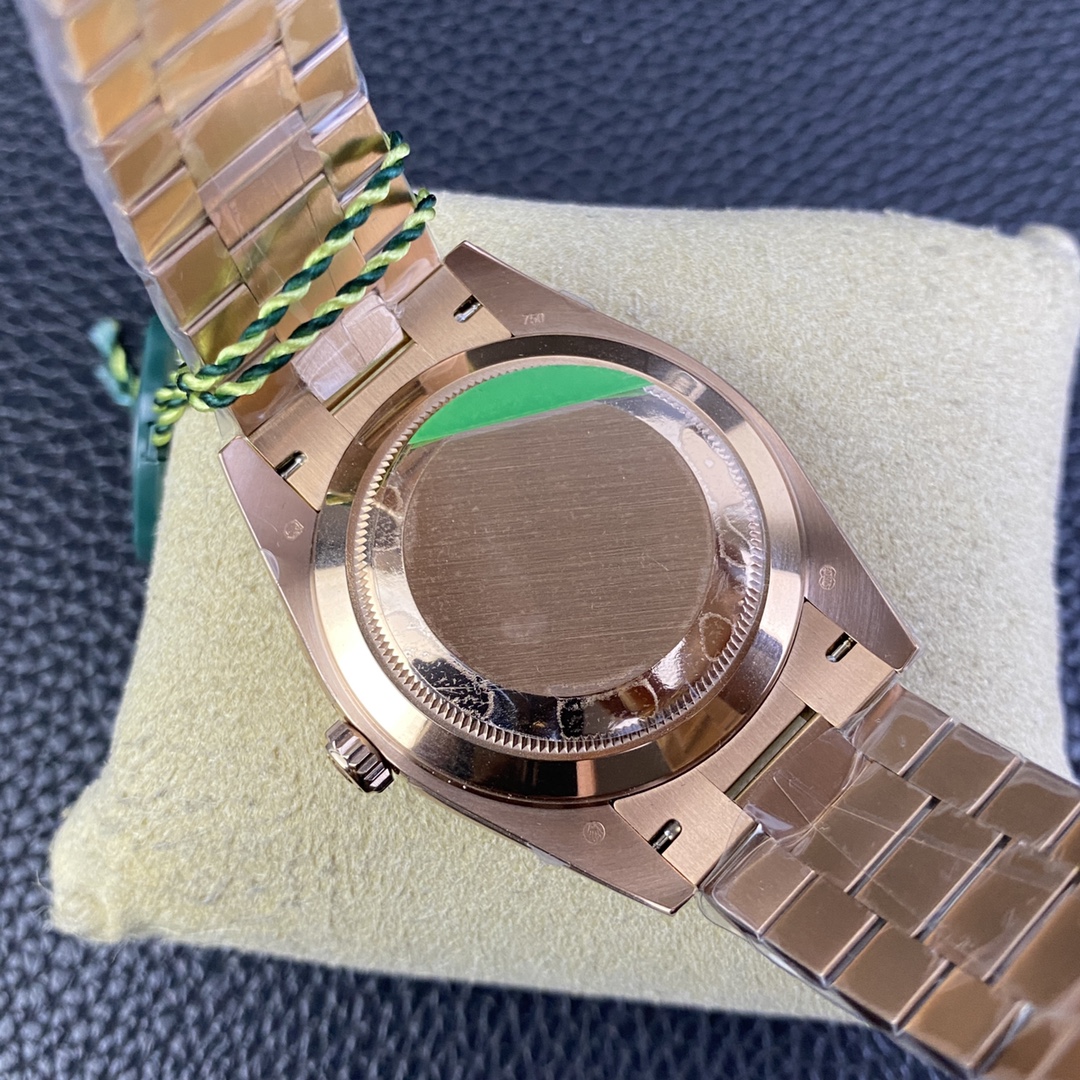 GSF Day Date 228235 40mm Weight Same as Genuine Rose Gold 904L Steel Green Dial Roman Markers on President Bracelet 3255 Movement 06