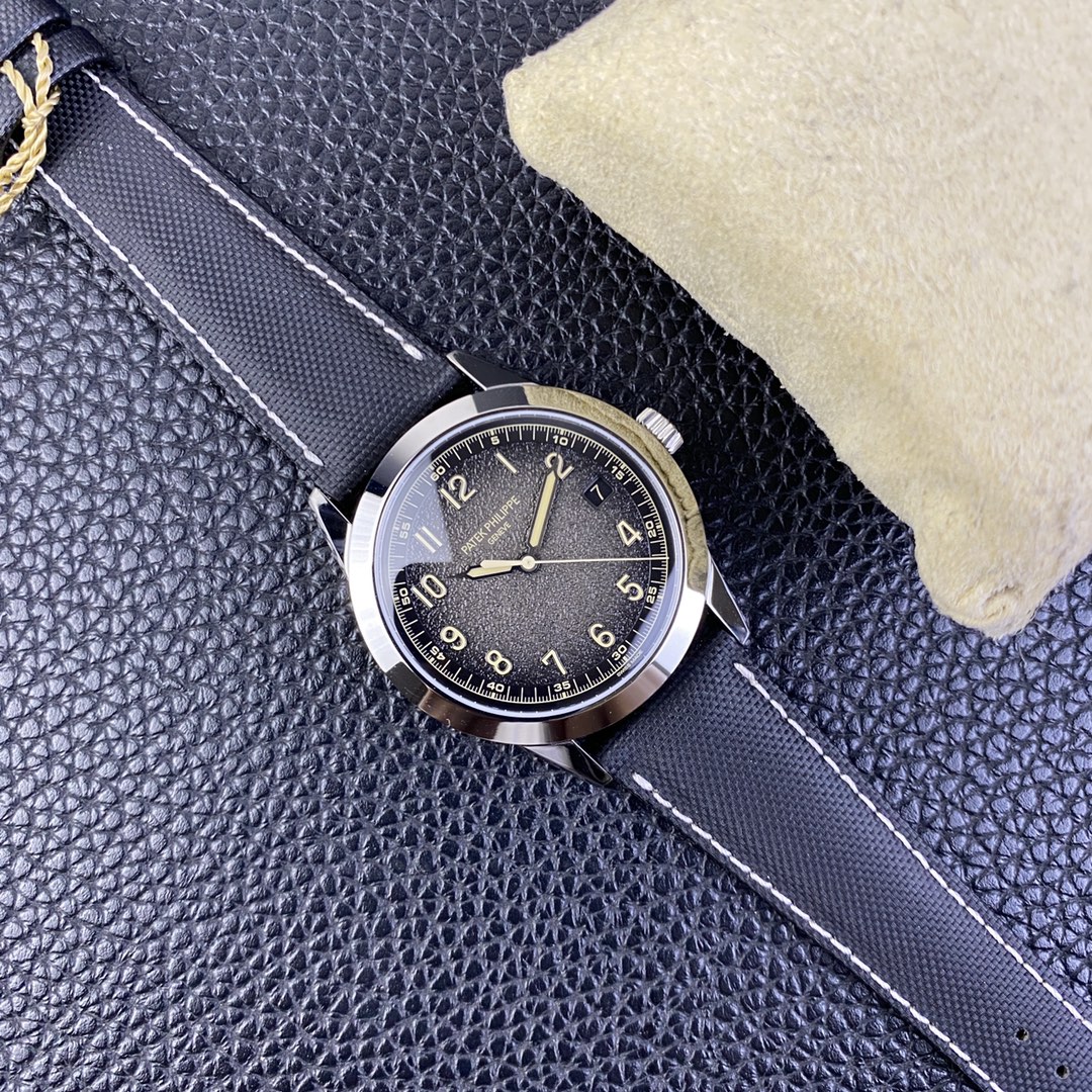 Noob Watch Time PPF Best Patek Calatrava 5226G Stainless Steel Case Gray Rock Dial on Black Nylon Strap 330CS 09