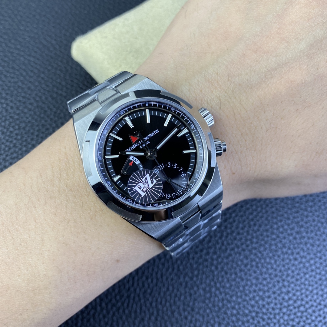 PZF Vacheron Constantin Overseas 7900V GMT Dual Time Zone 41mm SA5110DT Black Dial Full Function Real Working 10
