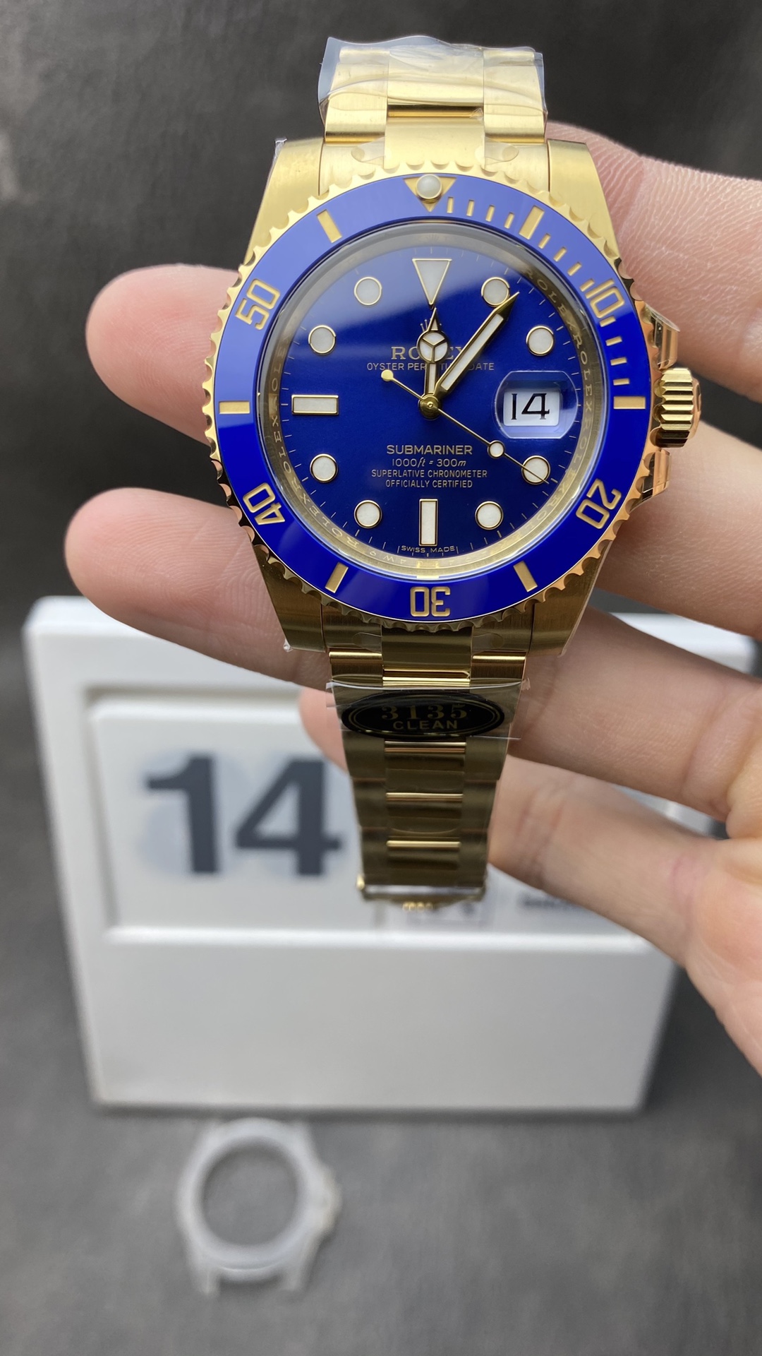 Clean Factory Rolex Submariner 116618LB Blue Dial Ceramic Bezel Yellow Gold Plated Case Oyster Bracelet VS3135 Movement Clean Factory Rolex Submariner 116618LB Blue Dial Ceramic Bezel Yellow Gold Plated Case Oyster Bracelet VS3135 Movement