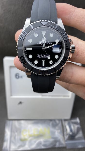China Clean Factory Rolex Yacht Master 42mm 226659 Best Edition Black Dial 3D Black Ceramic Bezel on Black Oysterflex Strap VR3235