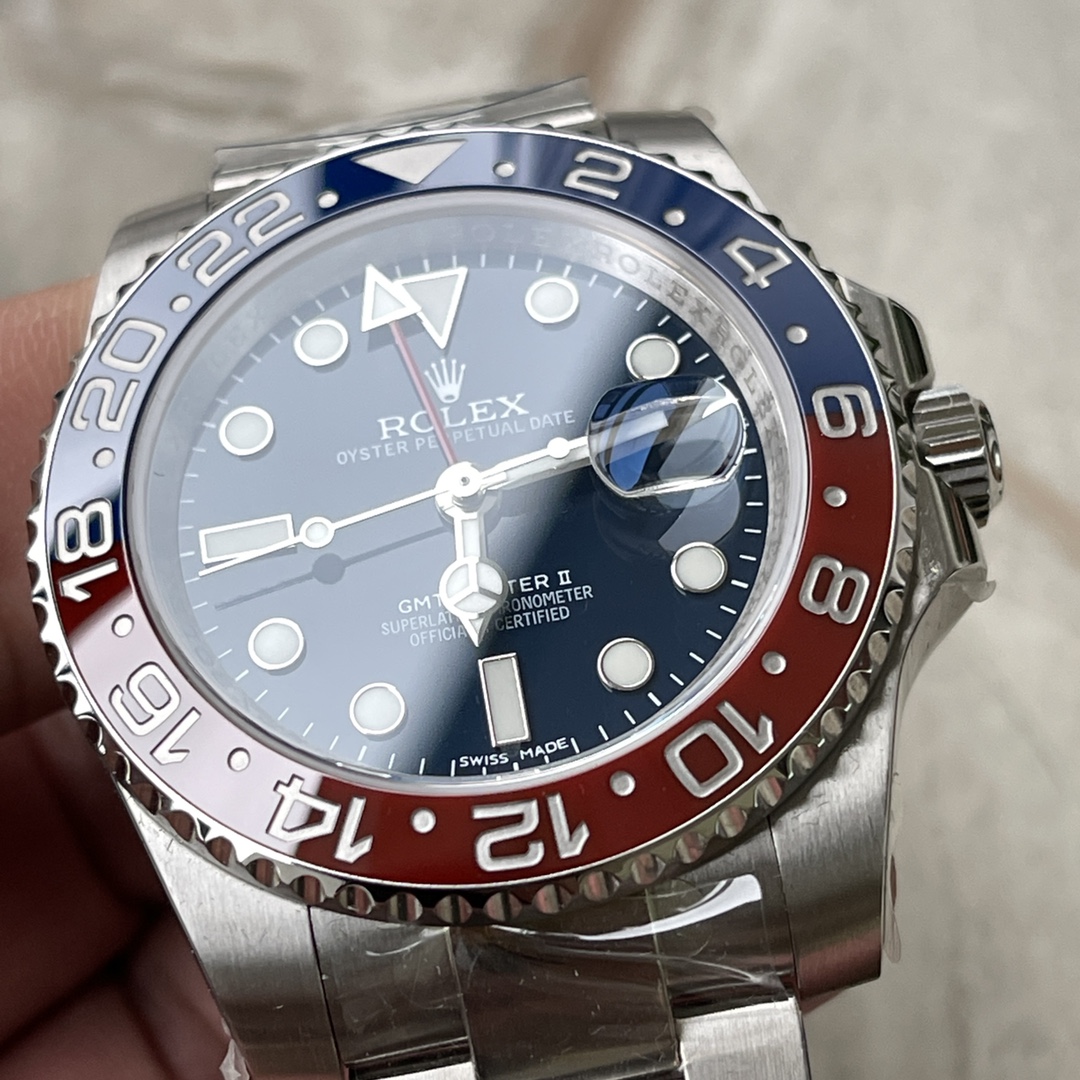 Clean Factory Rolex CF GMT Master II 126719BLRO Midnight Blue Dial Red Blue Ceramic Bezel 904L Oystersteel Oyster Bracelet SA3285 Movement 05