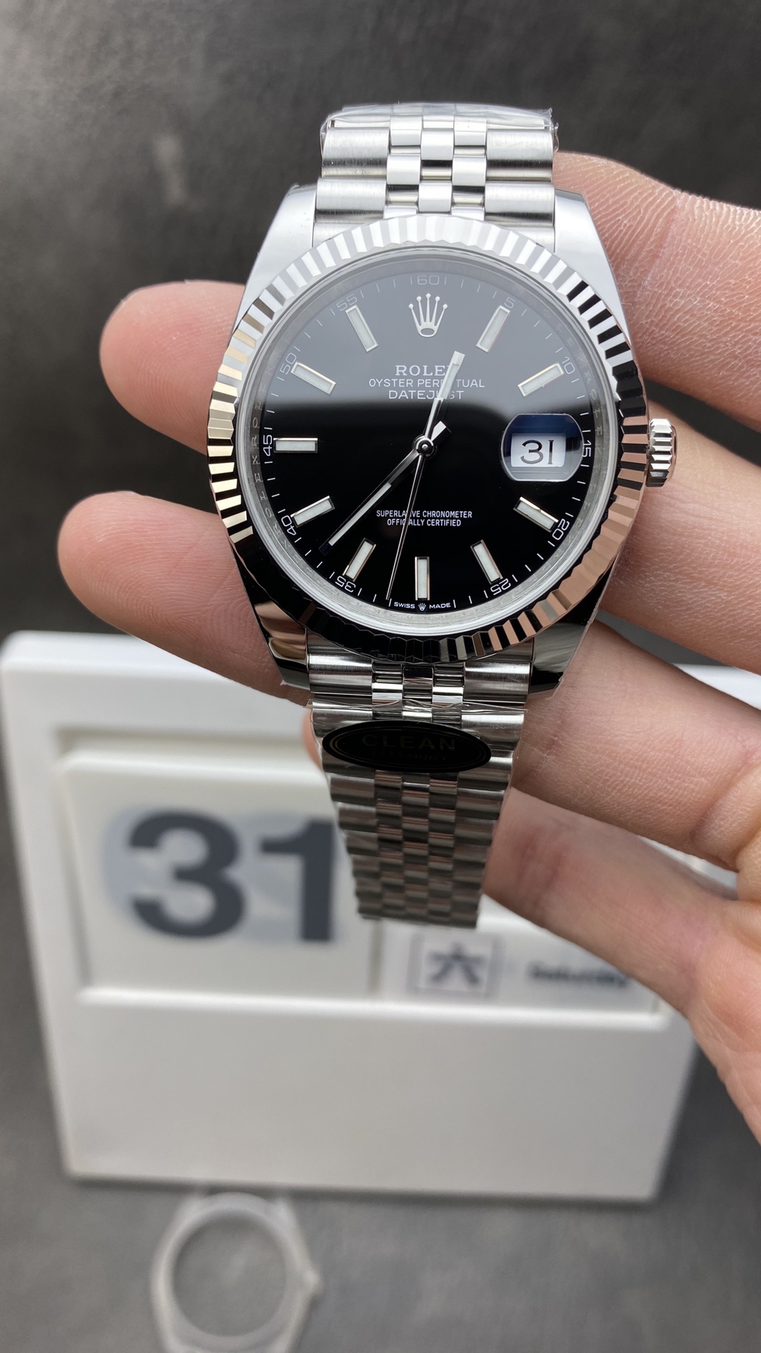 Clean Factory Watches Clean Watches CF Datejust 41mm 126334 Black Dial with Stick Markers 904L Oystersteel Jubilee Bracelet Clone 3235 Movement Clean Factory Watches Clean Watches CF Datejust 41mm 126334 Black Dial with Stick Markers 904L Oystersteel Jubilee Bracelet Clone 3235 Movement