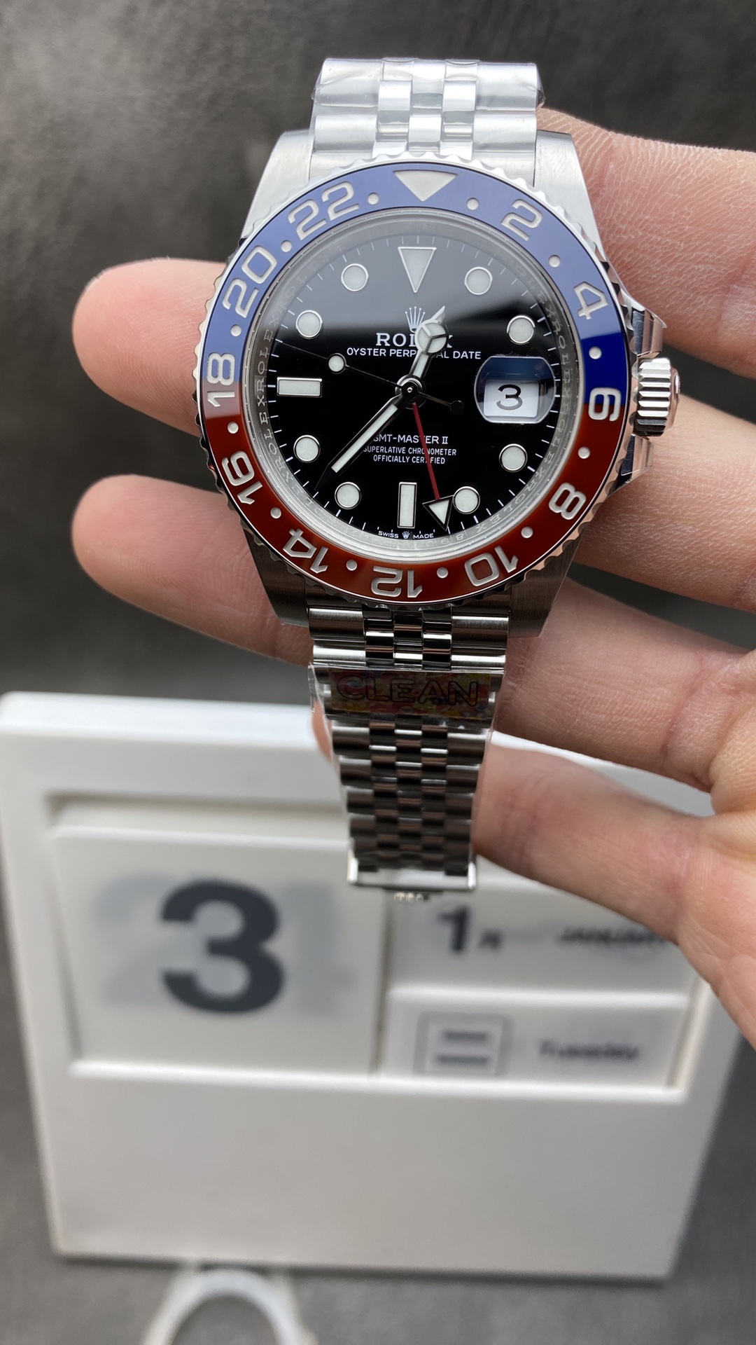 Clean Watch Factory Rolex Pepsi GMT Master II 126710BLRO Blue Black Ceramic Bezel Black Dial 904L Oystersteel Jubilee Bracelet SA3285 Movement Clean Watch Factory Rolex Pepsi GMT Master II 126710BLRO Blue Black Ceramic Bezel Black Dial 904L Oystersteel Jubilee Bracelet SA3285 Movement