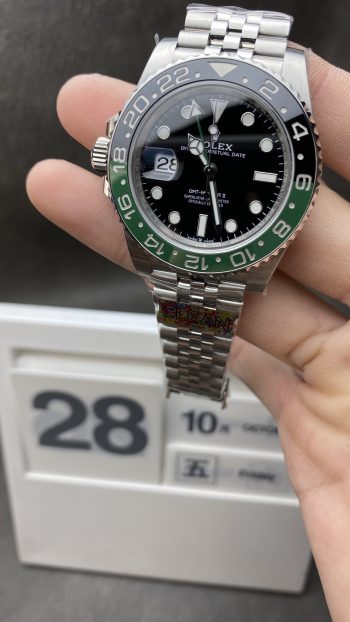 Clean Watch Offical Store CF Rolex Sprite GMT-Master II 126720VTNR Black Dial Green & Black Ceramic Bezel 904L Oystersteel Jubilee Bracelt SA3285 Movement