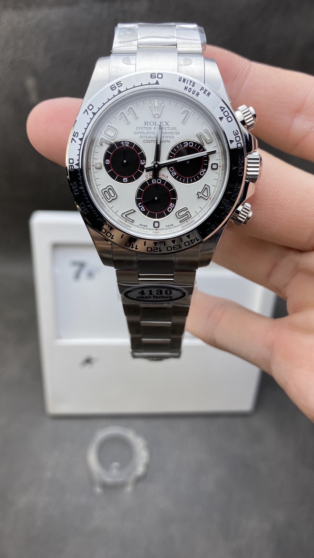 Offical Clean Factory Daytona Panda 116509 White Dial Nember Markers on 904L Steel Case Oyster Bracelet SA4130 Movement Offical Clean Factory Daytona Panda 116509 White Dial Nember Markers on 904L Steel Case Oyster Bracelet SA4130 Movement