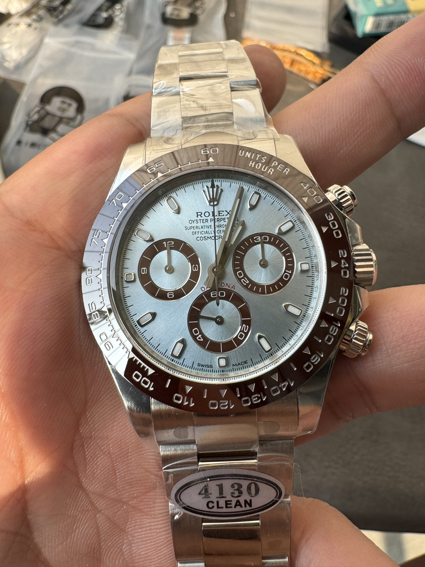 Clean Factory Watch Rolex Daytona 116506 Ice Blue Dial Stick Markers 904L Steel Case Bracelet DD4130 Movement 02 Clean Factory Watch Rolex Daytona 116506 Ice Blue Dial Stick Markers 904L Steel Case Bracelet DD4130 Movement 02