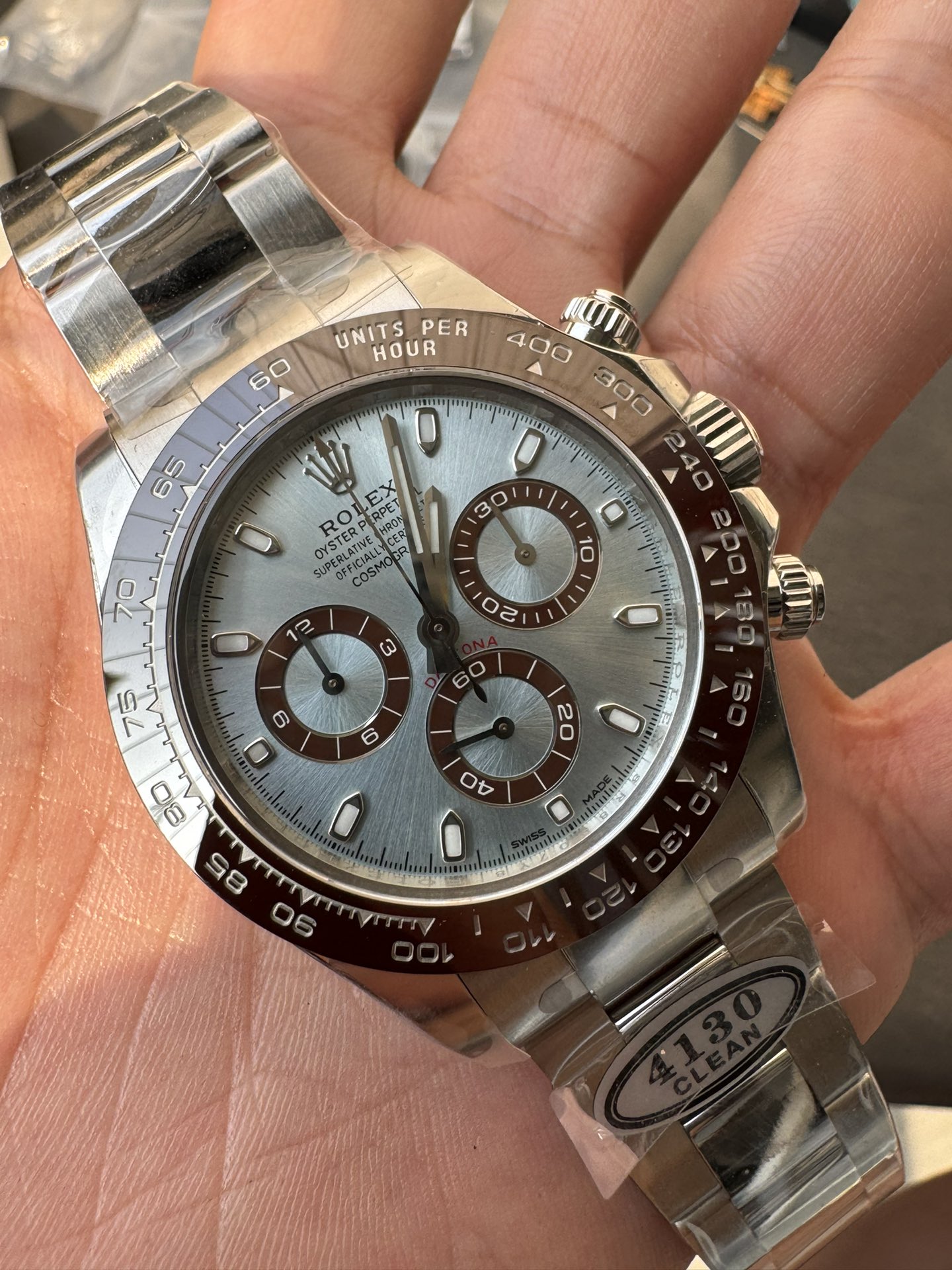 Clean Factory Watch Rolex Daytona 116506 Ice Blue Dial Stick Markers 904L Steel Case Bracelet DD4130 Movement 04 Clean Factory Watch Rolex Daytona 116506 Ice Blue Dial Stick Markers 904L Steel Case Bracelet DD4130 Movement 04