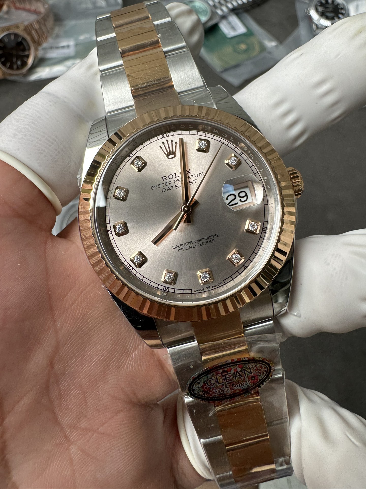 Clean Factory DateJust 41mm 126333 Champagne Dial with Diamond Markers Two Tone Bracelet VR3235 02 Clean Factory DateJust 41mm 126333 Champagne Dial with Diamond Markers Two Tone Bracelet VR3235 02