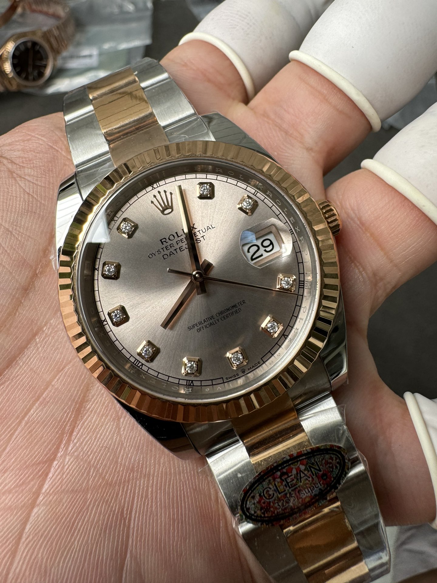 Clean Factory DateJust 41mm 126333 Champagne Dial with Diamond Markers Two Tone Bracelet VR3235 04 Clean Factory DateJust 41mm 126333 Champagne Dial with Diamond Markers Two Tone Bracelet VR3235 04