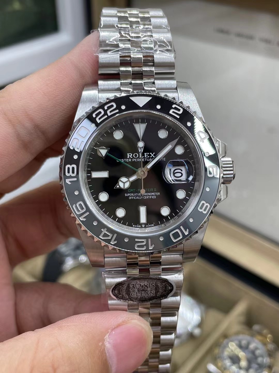 Clean Factory GMT Master II 126710GRNR Black Gray Ceramic Bezel 904L Oystersteel Jubilee Strap DD3285 Movement 02 Clean Factory GMT Master II 126710GRNR Black Gray Ceramic Bezel 904L Oystersteel Jubilee Strap DD3285 Movement 02