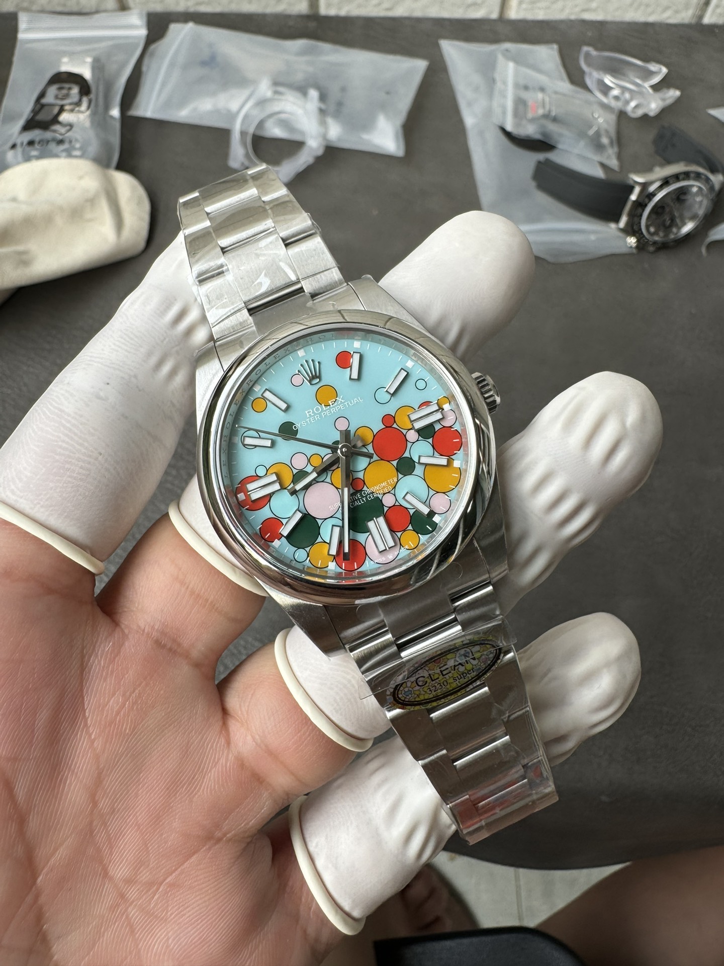 Clean Factory Oyster Perpetual 124300 CF OP Watch 41mm 904L Steel Celebration Dial VR3230 01 Clean Factory Oyster Perpetual 124300 CF OP Watch 41mm 904L Steel Celebration Dial VR3230 01