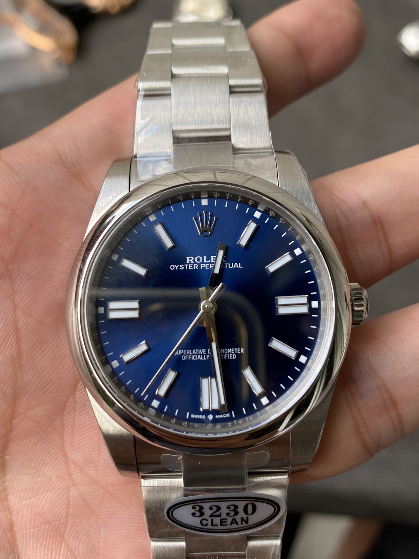 Clean Factory Rolex Oyster Perpetual 124300 Blue Dial 41mm CF OP 904L OysterSteel Case Bracelet VR3230 Movement 02 Clean Factory Rolex Oyster Perpetual 124300 Blue Dial 41mm CF OP 904L OysterSteel Case Bracelet VR3230 Movement 02