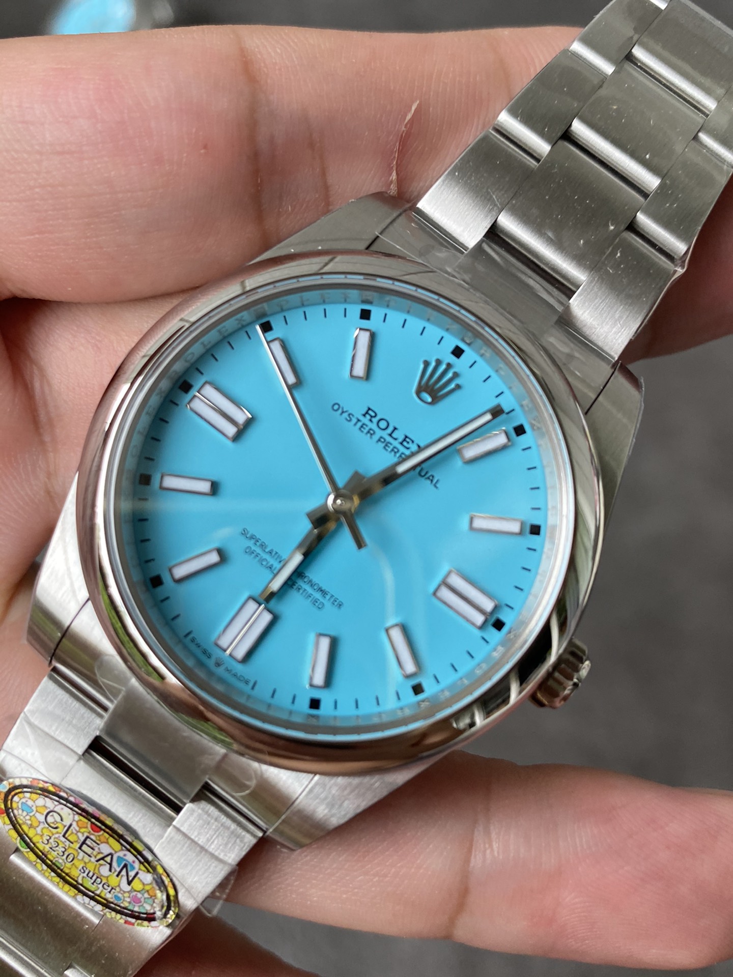 Clean Factory Rolex Oyster Perpetual 124300 CF OP 41mm 904L Steel Tiffany Blue Dial VR3230 Movement 04 Clean Factory Rolex Oyster Perpetual 124300 CF OP 41mm 904L Steel Tiffany Blue Dial VR3230 Movement 04