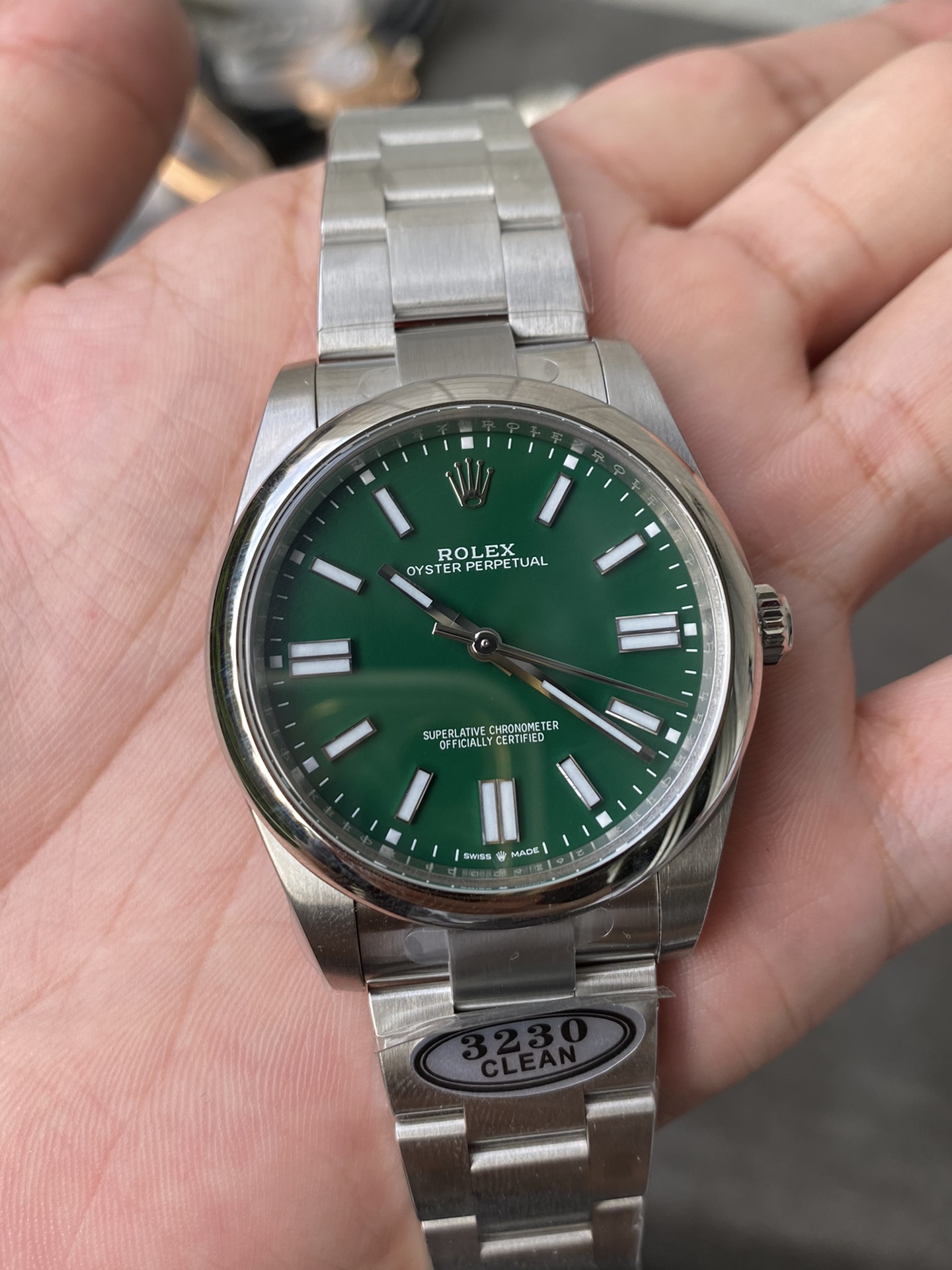 Clean Factory Rolex Oyster Perpetual 124300 CP OP 41mm Green Dial 904L Steel VR3230 Movement 05 Clean Factory Rolex Oyster Perpetual 124300 CP OP 41mm Green Dial 904L Steel VR3230 Movement 05