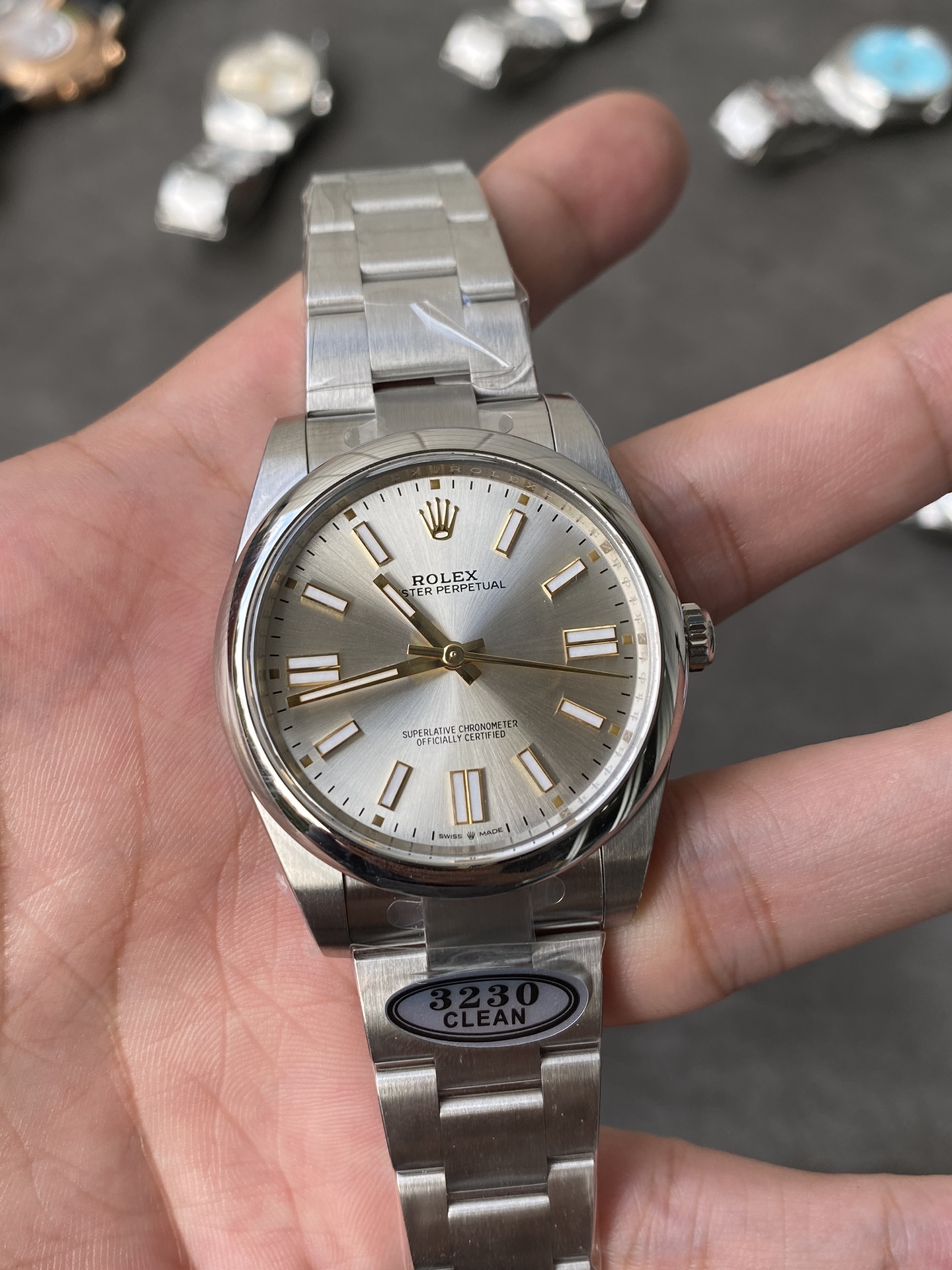 Clean Factory Rolex Oyster Perpetual 124300 CP OP 41mm Silver Dial 904L Steel VR3230 Movement 01 Clean Factory Rolex Oyster Perpetual 124300 CP OP 41mm Silver Dial 904L Steel VR3230 Movement 01
