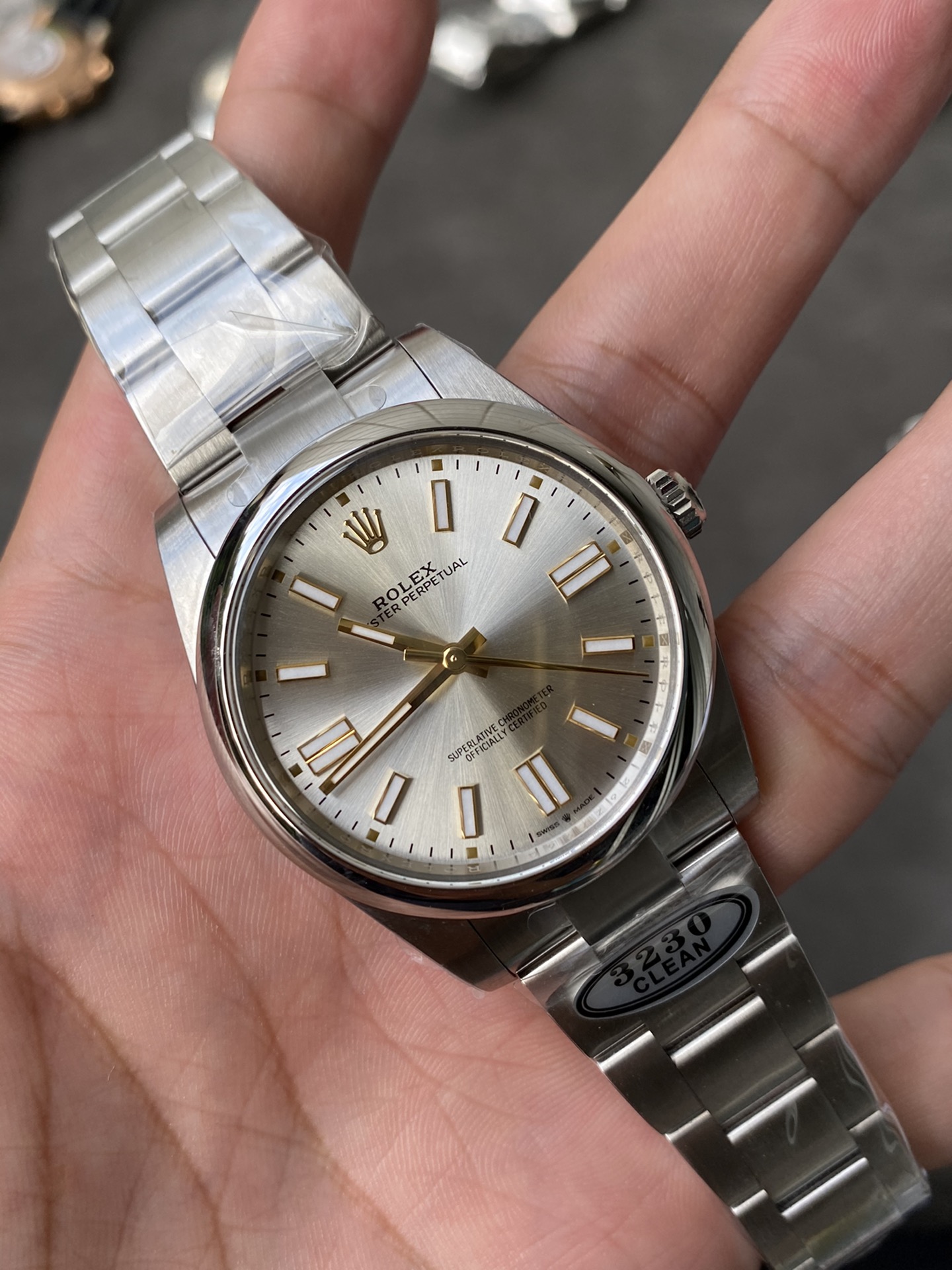 Clean Factory Rolex Oyster Perpetual 124300 CP OP 41mm Silver Dial 904L Steel VR3230 Movement 02 Clean Factory Rolex Oyster Perpetual 124300 CP OP 41mm Silver Dial 904L Steel VR3230 Movement 02
