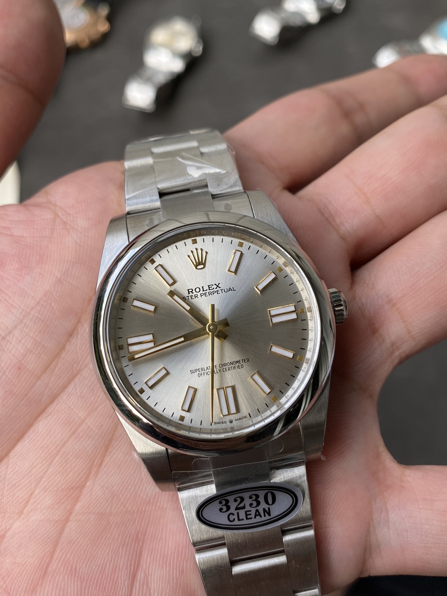 Clean Factory Rolex Oyster Perpetual 124300 CP OP 41mm Silver Dial 904L Steel VR3230 Movement 03 Clean Factory Rolex Oyster Perpetual 124300 CP OP 41mm Silver Dial 904L Steel VR3230 Movement 03