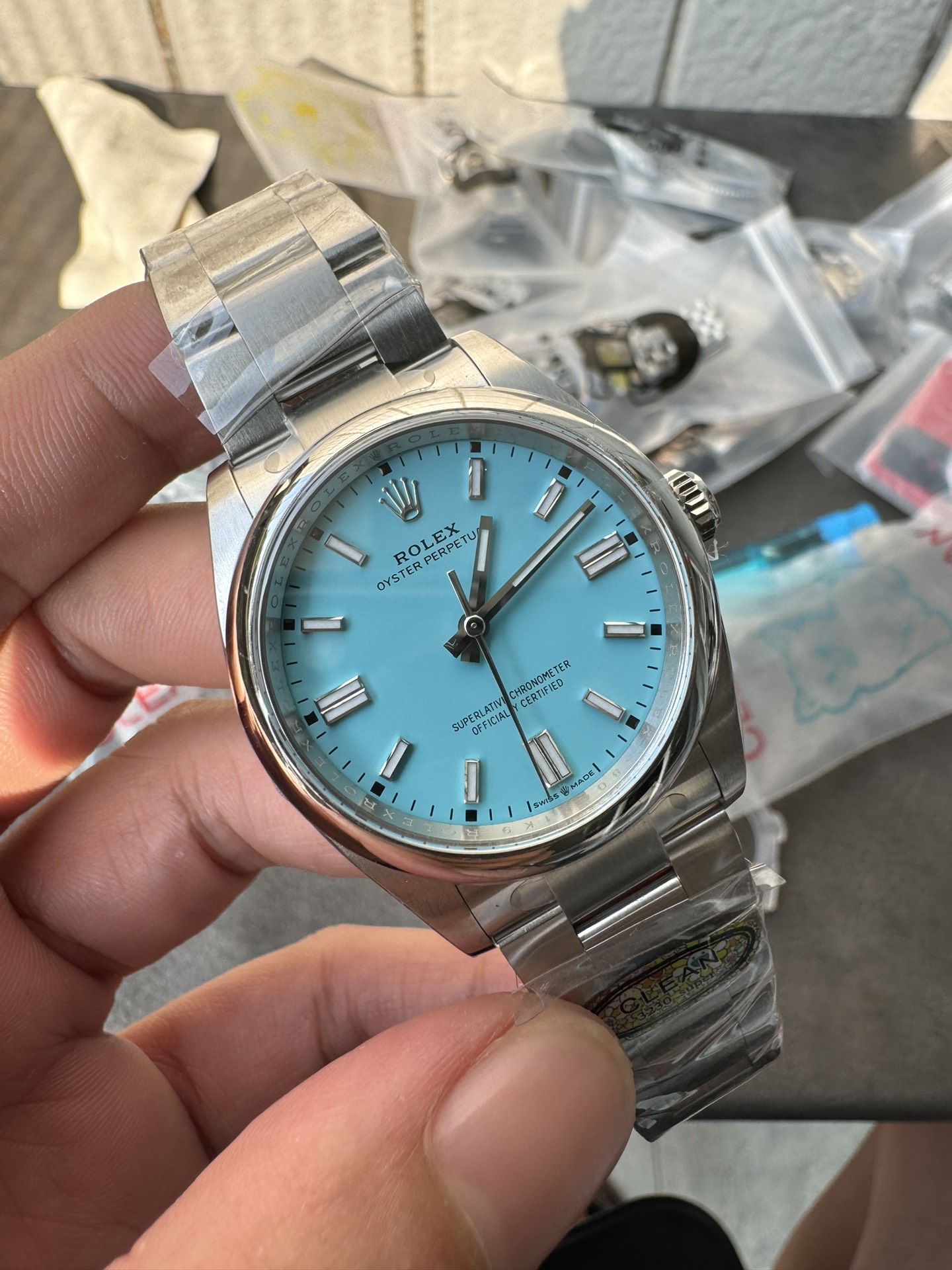 Clean Factory Rolex Oyster Perpetual 126000 36mm Tiffany Blue Dial 904L Steel VR3230 CF OP 03 Clean Factory Rolex Oyster Perpetual 126000 36mm Tiffany Blue Dial 904L Steel VR3230 CF OP 03