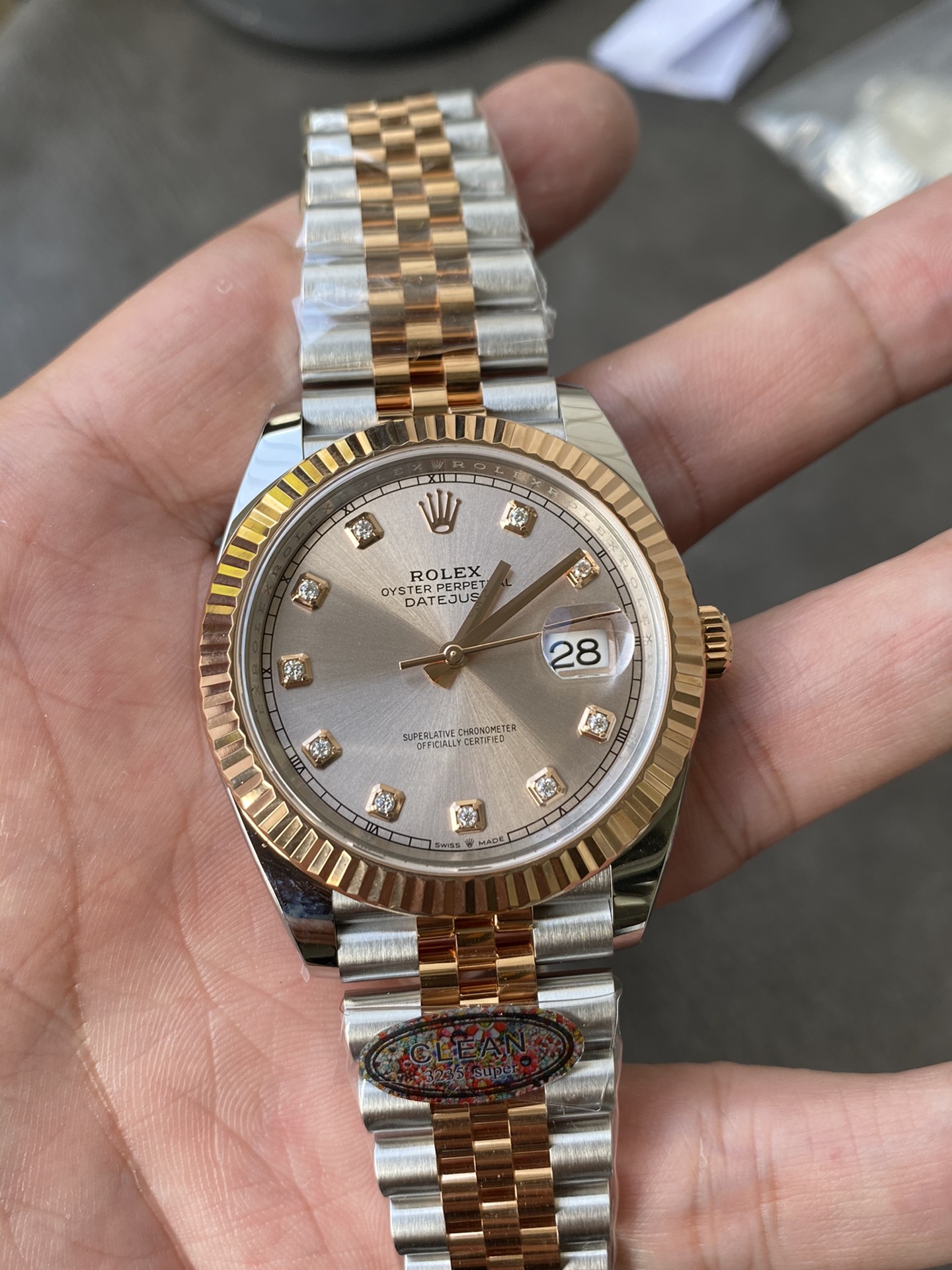 Clean Factory Watches DateJust 41mm 126331 0008 Rose Gold Sundust Diamond Set Dial Jubilee Bracelet 3235 Movement 03 Clean Factory Watches DateJust 41mm 126331 0008 Rose Gold Sundust Diamond Set Dial Jubilee Bracelet 3235 Movement 03