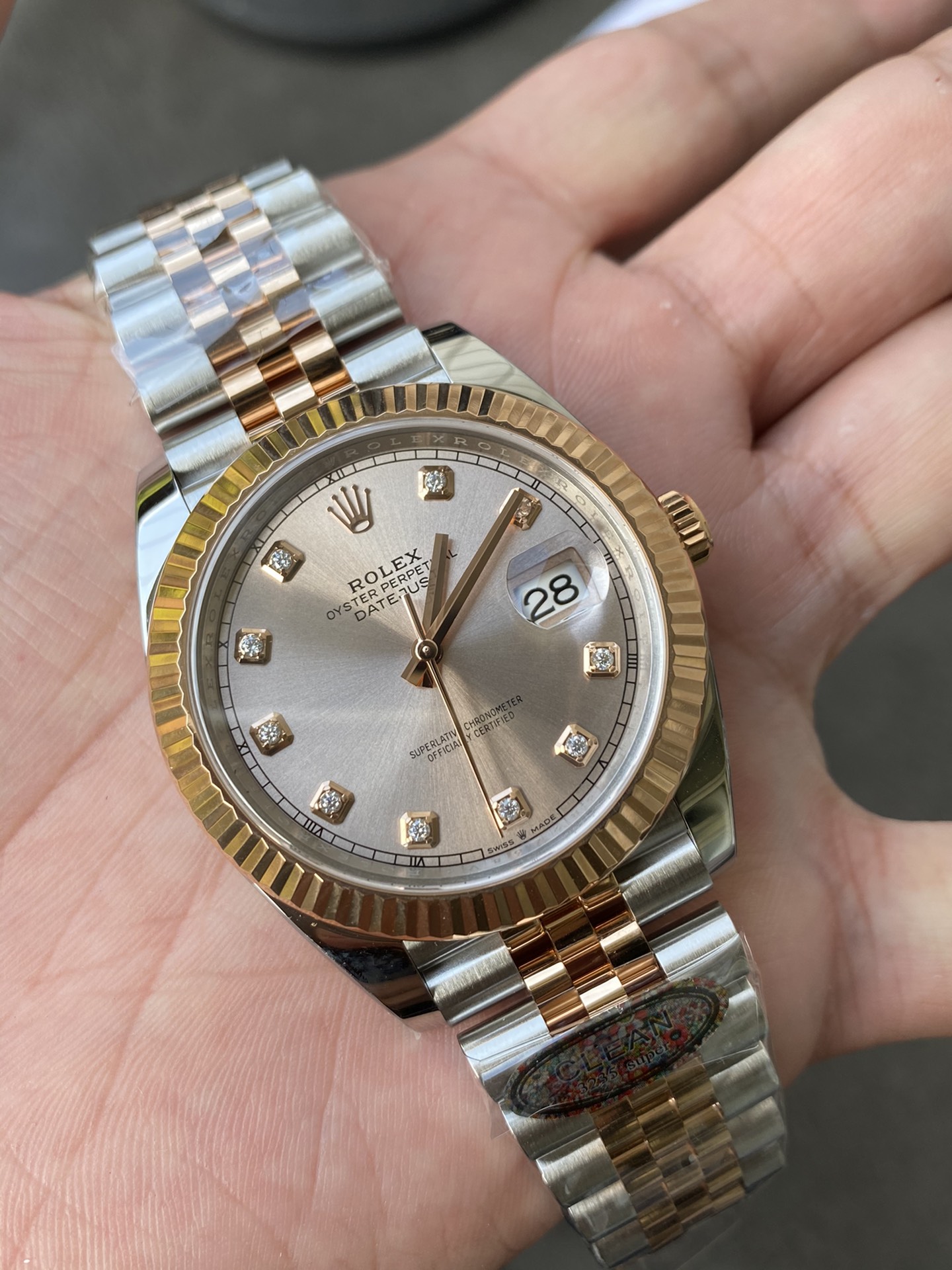Clean Factory Watches DateJust 41mm 126331 0008 Rose Gold Sundust Diamond Set Dial Jubilee Bracelet 3235 Movement 05 Clean Factory Watches DateJust 41mm 126331 0008 Rose Gold Sundust Diamond Set Dial Jubilee Bracelet 3235 Movement 05