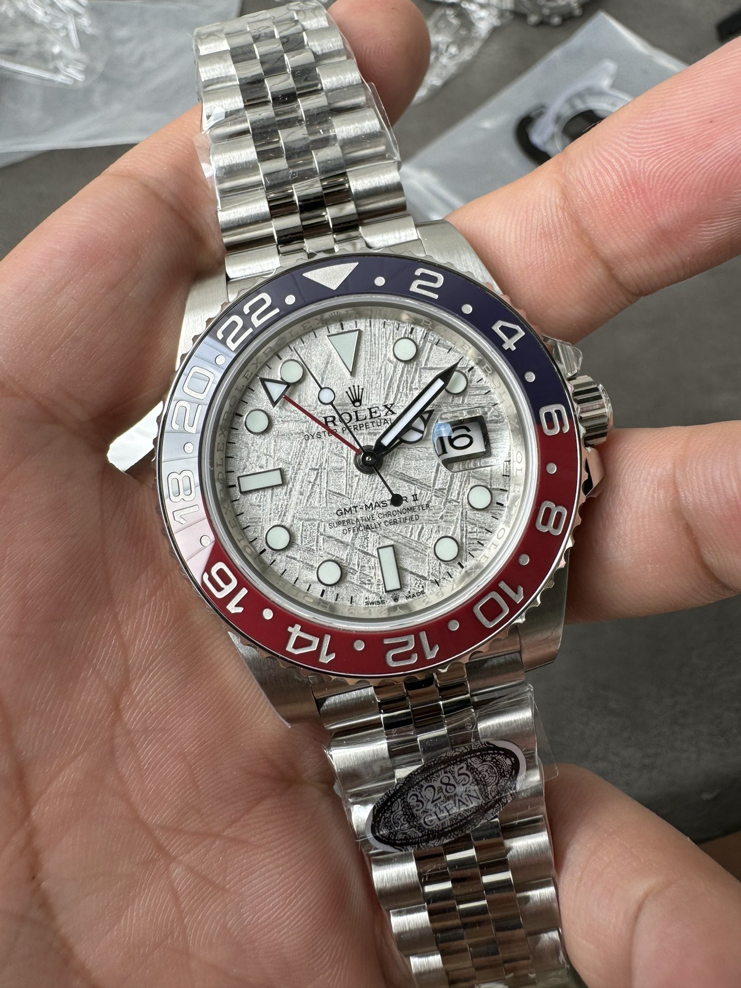Clean Factory Watches GMT Master II 126719 BLRO Blue Red Ceramic Bezel Meteorite Dial Deep Sapphire Crystal DD3285 02 Clean Factory Watches GMT Master II 126719 BLRO Blue Red Ceramic Bezel Meteorite Dial Deep Sapphire Crystal DD3285 02
