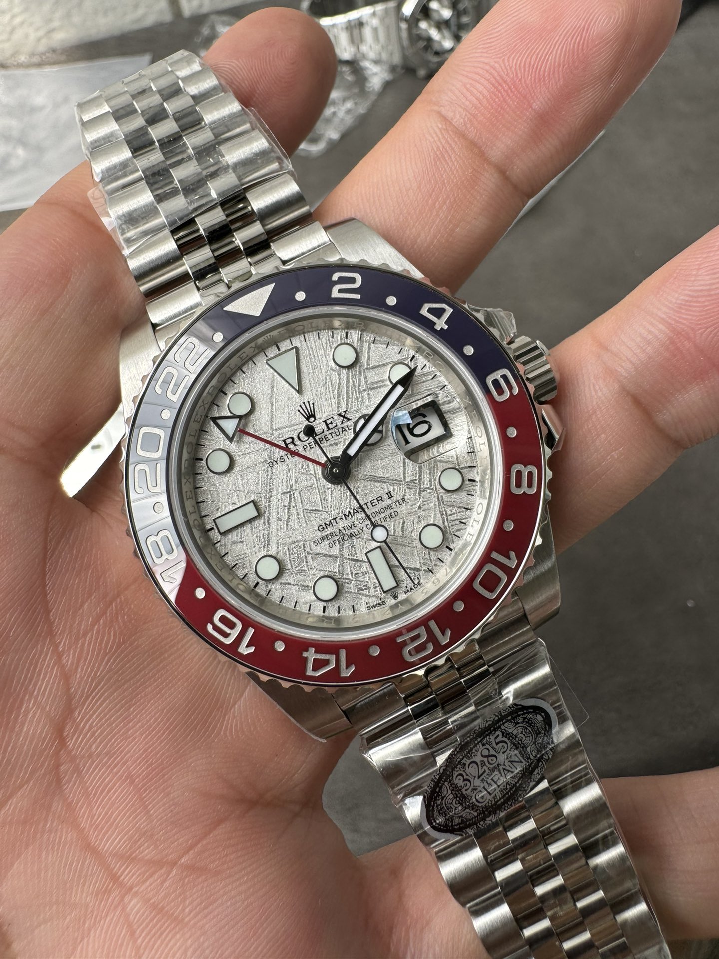 Clean Factory Watches GMT Master II 126719 BLRO Blue Red Ceramic Bezel Meteorite Dial Deep Sapphire Crystal DD3285 04 Clean Factory Watches GMT Master II 126719 BLRO Blue Red Ceramic Bezel Meteorite Dial Deep Sapphire Crystal DD3285 04