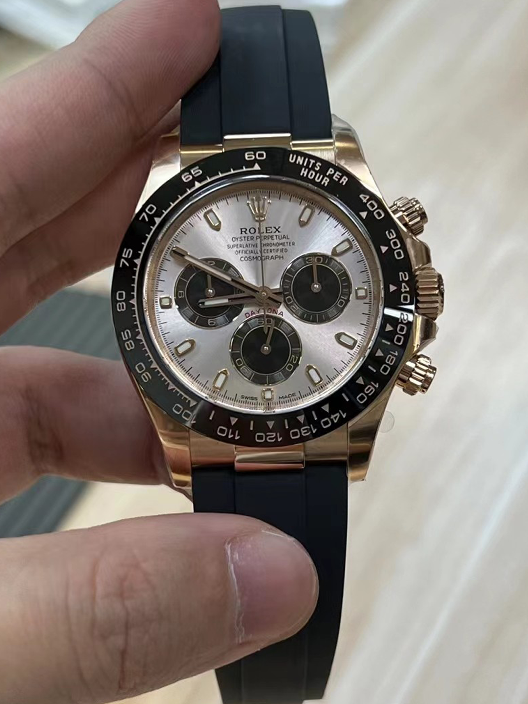 Clean Factory Daytona 116515 Rose Gold Case Black Ceramic Bezel Sundust Dial Black Sub Dial Oysterflex Strap DD4130 Movement 00 Clean Factory Daytona 116515 Rose Gold Case Black Ceramic Bezel Sundust Dial Black Sub Dial Oysterflex Strap DD4130 Movement 00