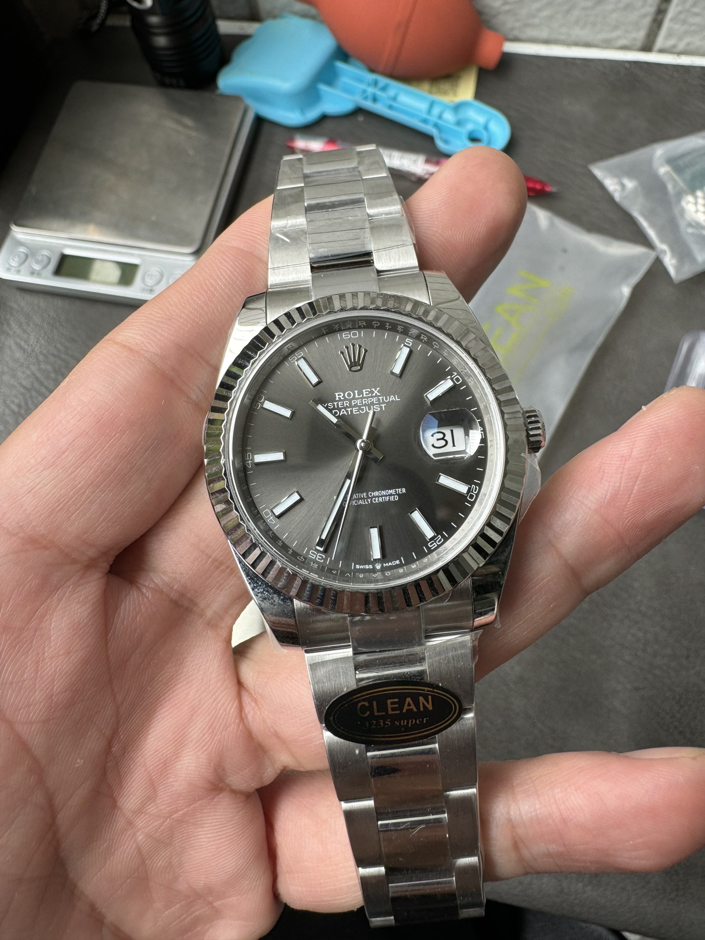 Clean Factory Rolex DateJust 41 126334 0013 Grey Dial on Oyster Bracelet Superclone 3235 Movement 01 Clean Factory Rolex DateJust 41 126334 0013 Grey Dial on Oyster Bracelet Superclone 3235 Movement 01