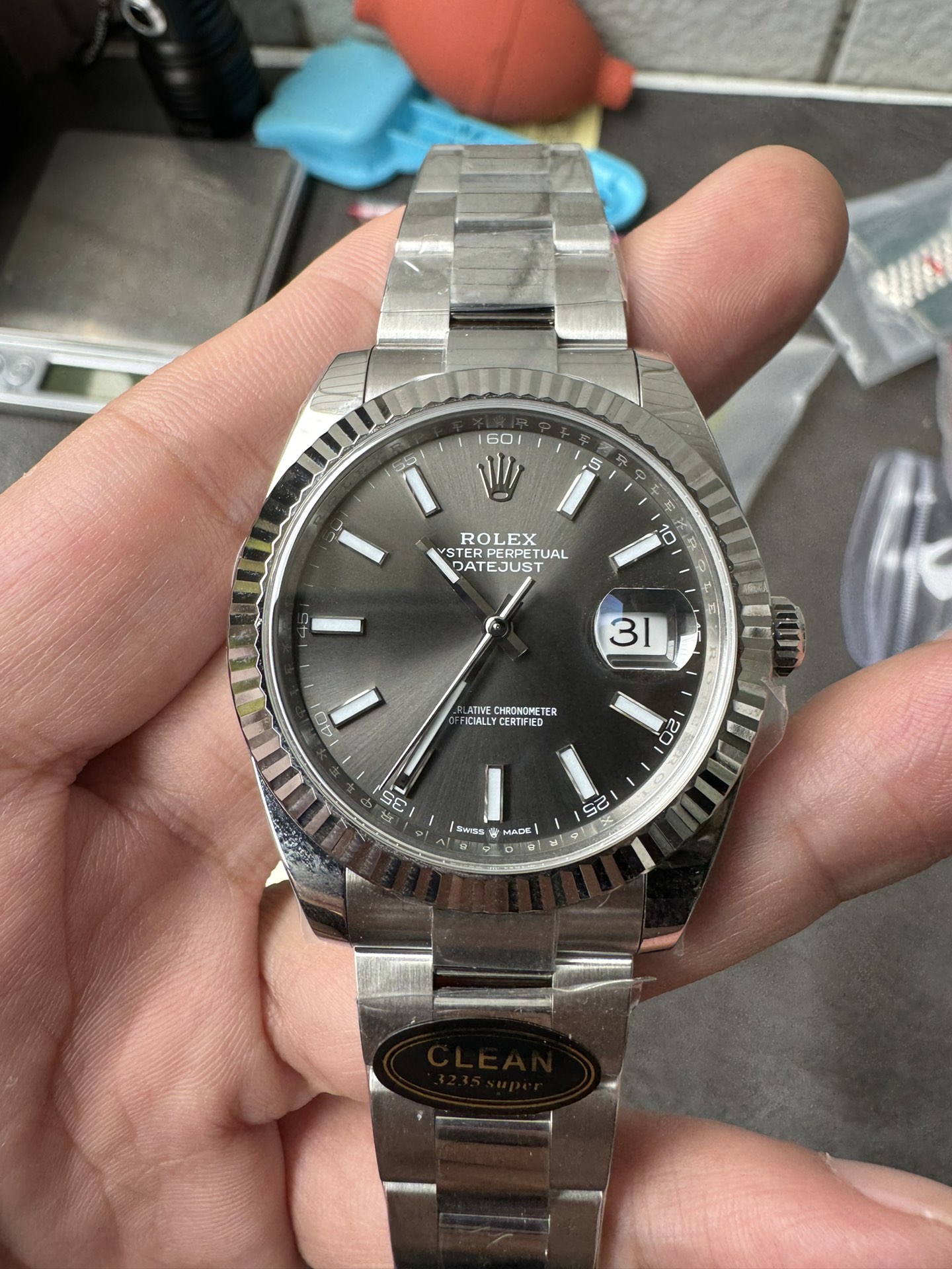 Clean Factory Rolex DateJust 41 126334 0013 Grey Dial on Oyster Bracelet Superclone 3235 Movement 02 Clean Factory Rolex DateJust 41 126334 0013 Grey Dial on Oyster Bracelet Superclone 3235 Movement 02
