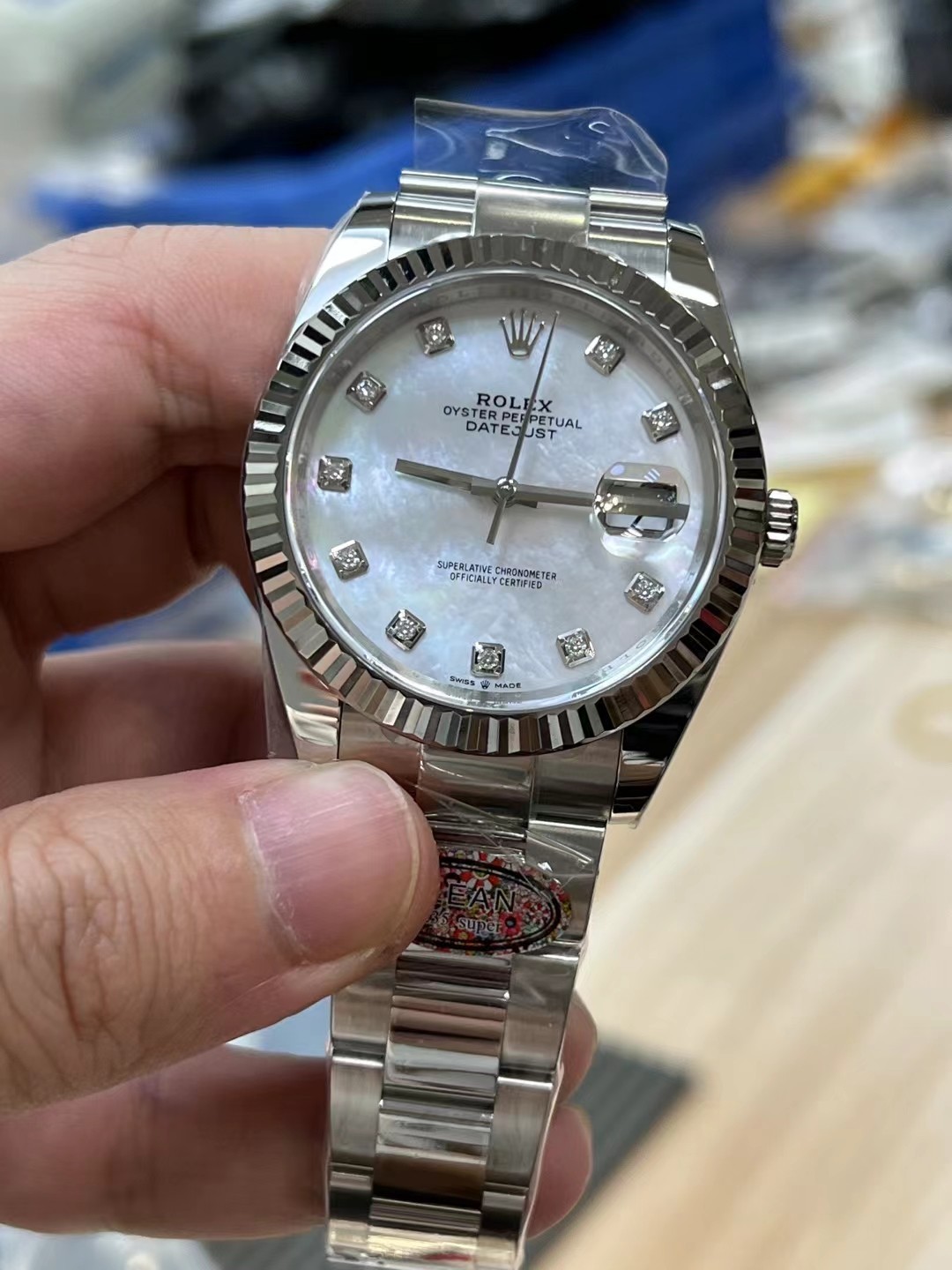 Clean Factory Rolex Datejust 41 m126334 0019 White MOP Dial with Diamonds Markers Oyster Bracelet 03 Clean Factory Rolex Datejust 41 m126334 0019 White MOP Dial with Diamonds Markers Oyster Bracelet 03