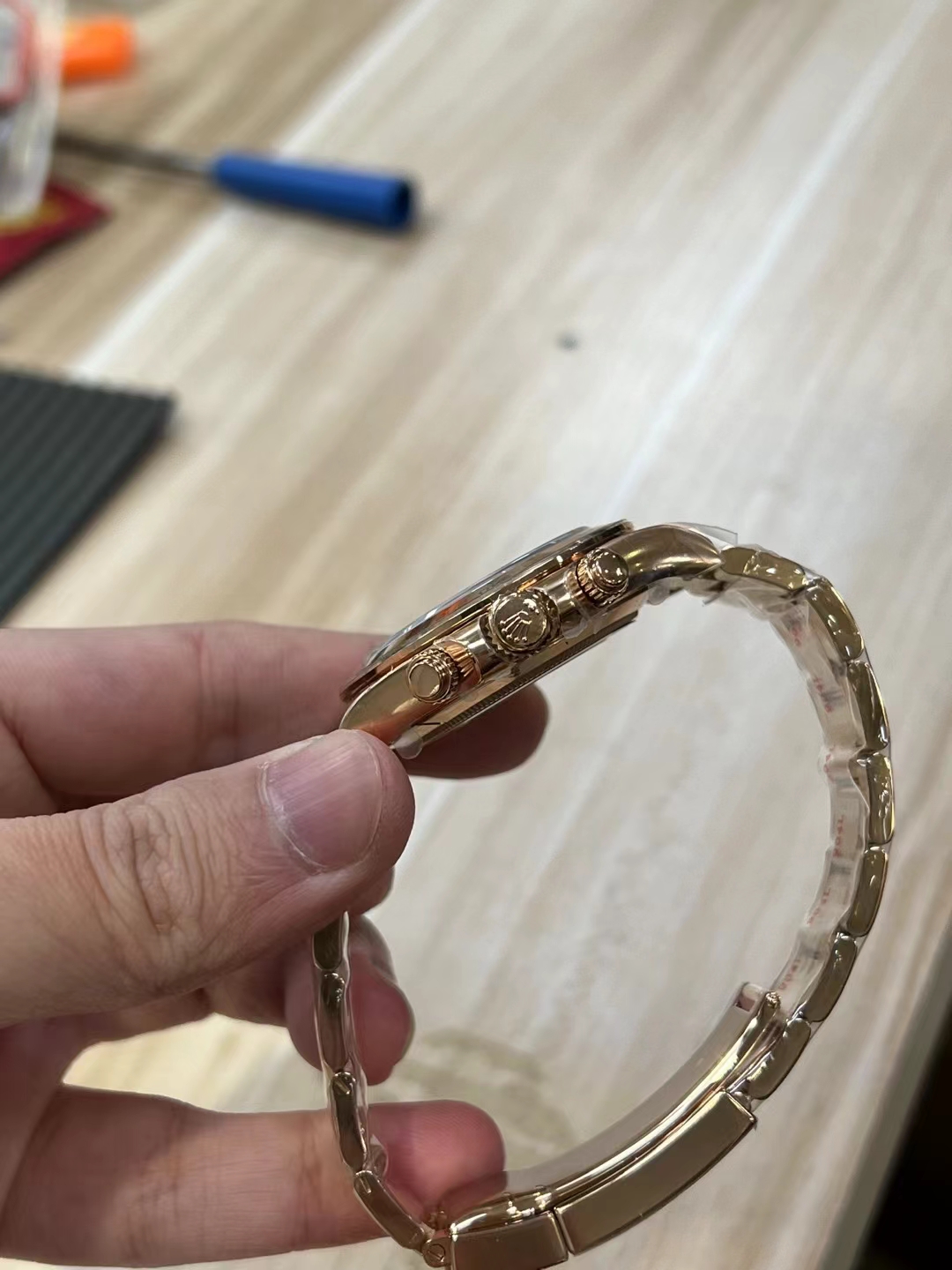 Clean Factory Rolex Daytona 116505 Full Rose Gold Case Bracelet Rose Gold Dial with Diamonds Markers DD4130 Movement 04 Clean Factory Rolex Daytona 116505 Full Rose Gold Case Bracelet Rose Gold Dial with Diamonds Markers DD4130 Movement 04