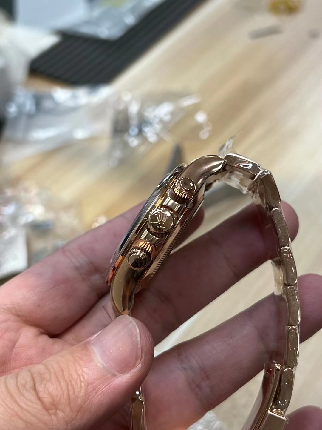 Clean Factory Rolex Daytona 116505 Rose Gold Case Bracelet Black Dial with Pink Sub Dial DD4130 Movement 03 Clean Factory Rolex Daytona 116505 Rose Gold Case Bracelet Black Dial with Pink Sub Dial DD4130 Movement 03