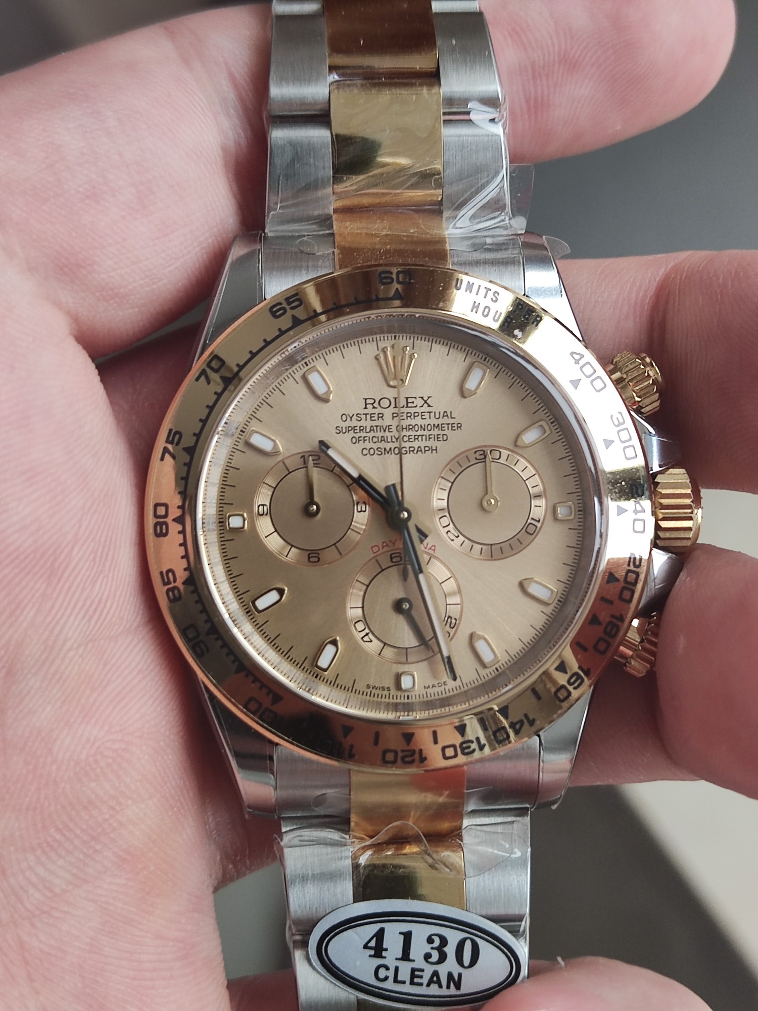 Clean Factory Watch Rolex Daytona 116503 Yellow Gold Steel Two Tone Braclet Champagne Dial Stick Markers 01 Clean Factory Watch Rolex Daytona 116503 Yellow Gold Steel Two Tone Braclet Champagne Dial Stick Markers 01