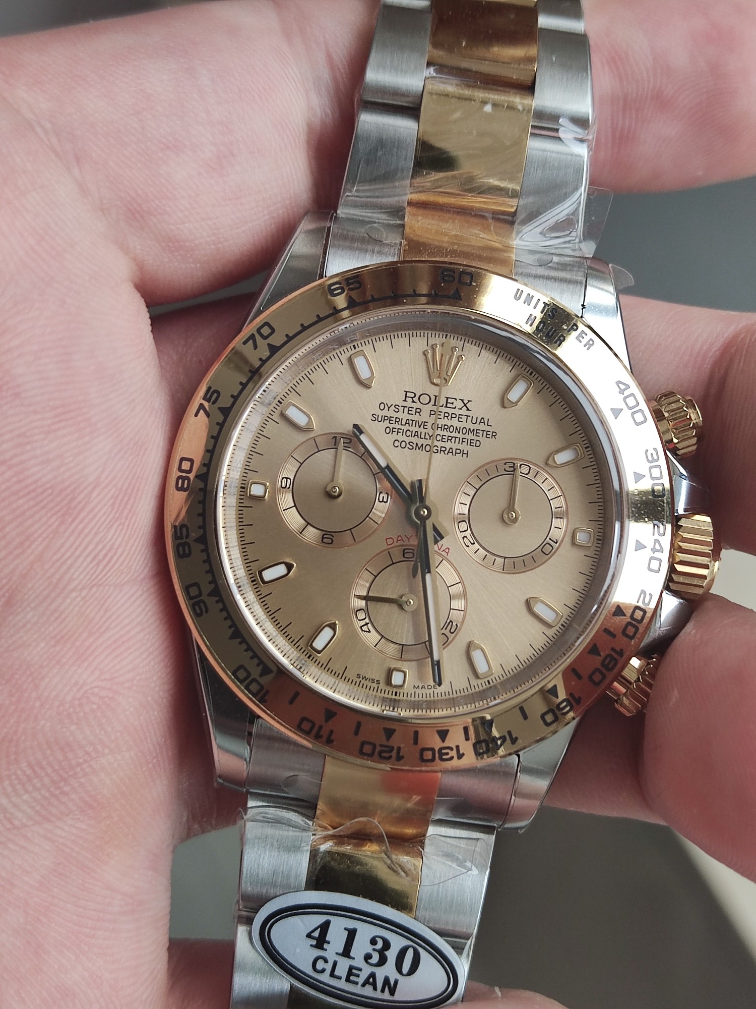 Clean Factory Watch Rolex Daytona 116503 Yellow Gold Steel Two Tone Braclet Champagne Dial Stick Markers 03 Clean Factory Watch Rolex Daytona 116503 Yellow Gold Steel Two Tone Braclet Champagne Dial Stick Markers 03