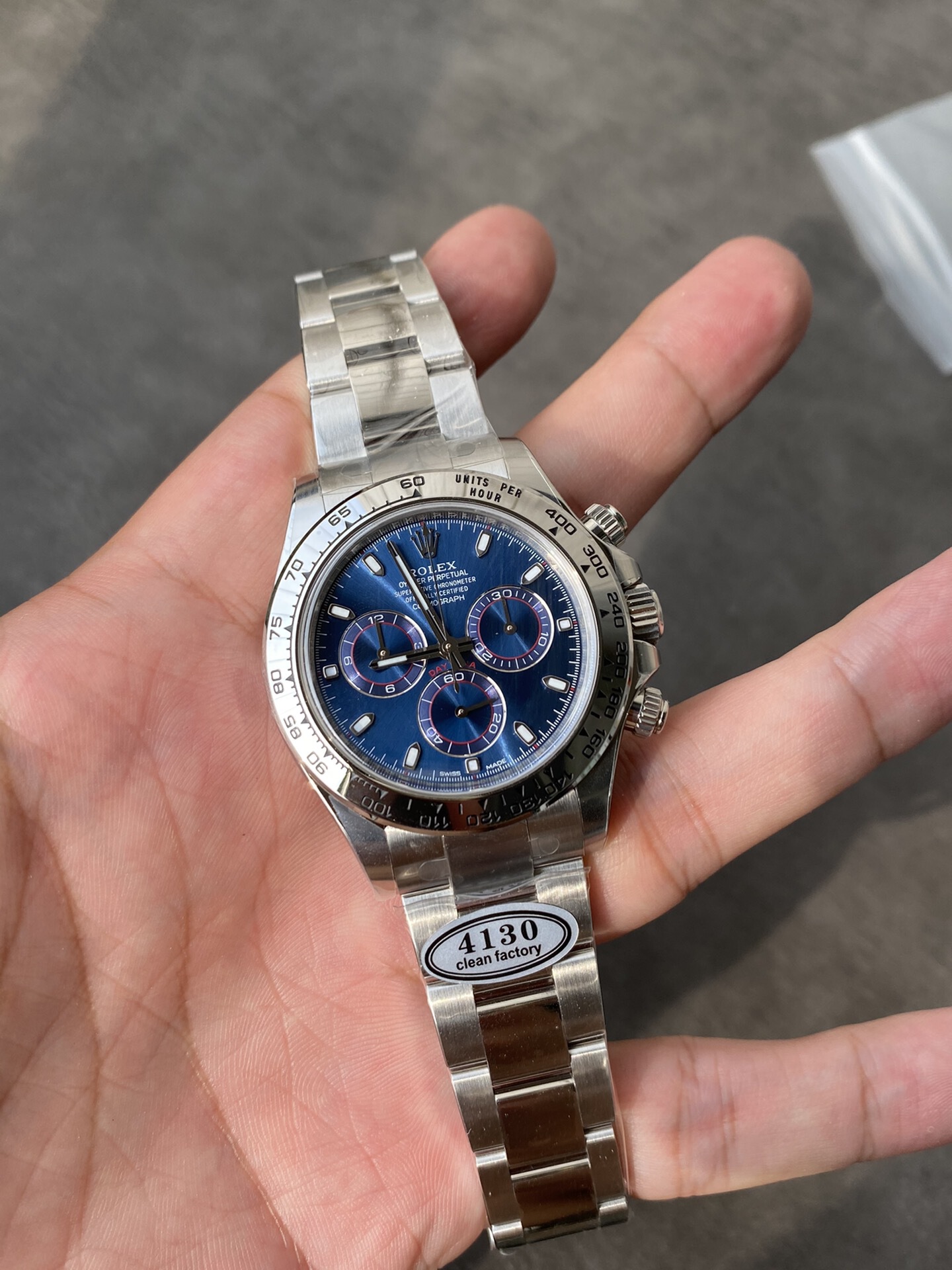 Clean Factory Daytona 116509 Blue Dial 904L Steel Case Oyster Bracelet SuperClone DanDong 4130 Movement 01 Clean Factory Daytona 116509 Blue Dial 904L Steel Case Oyster Bracelet SuperClone DanDong 4130 Movement 01