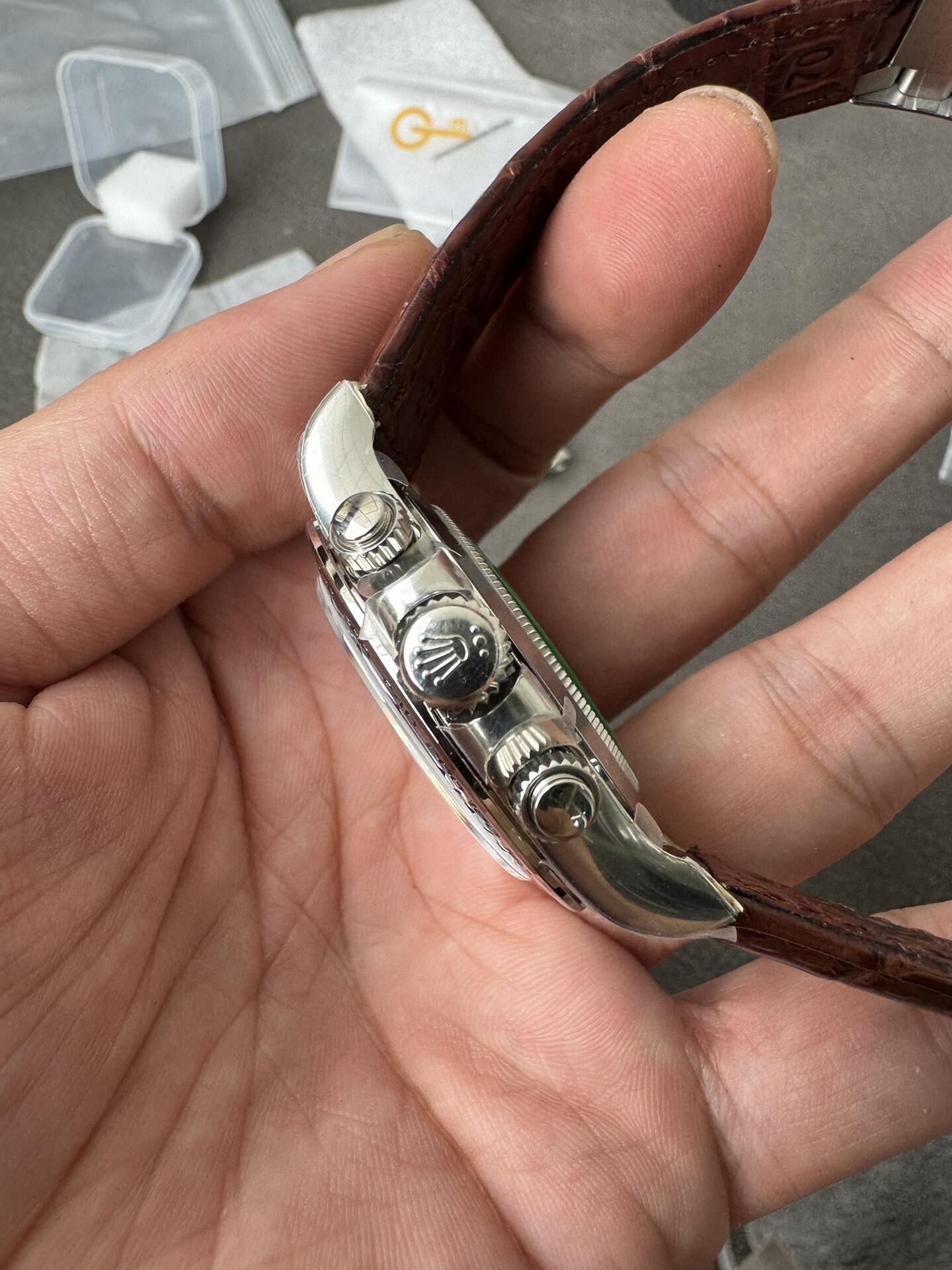 Clean Factory Daytona 116519 Tahitian MOP Dial with Diamonds Markers DD 4130 Movement Alligator Leather Strap 05 Clean Factory Daytona 116519 Tahitian MOP Dial with Diamonds Markers DD 4130 Movement Alligator Leather Strap 05