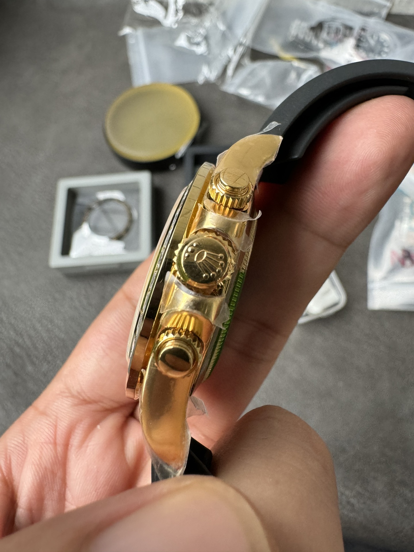 Clean Factory Rolex Daytona Eye Of The Tiger 116588TBR Wrapped 18K Yellow Gold Diamonds Dial Bezel DD4130 Movement 05 Clean Factory Rolex Daytona Eye Of The Tiger 116588TBR Wrapped 18K Yellow Gold Diamonds Dial Bezel DD4130 Movement 05