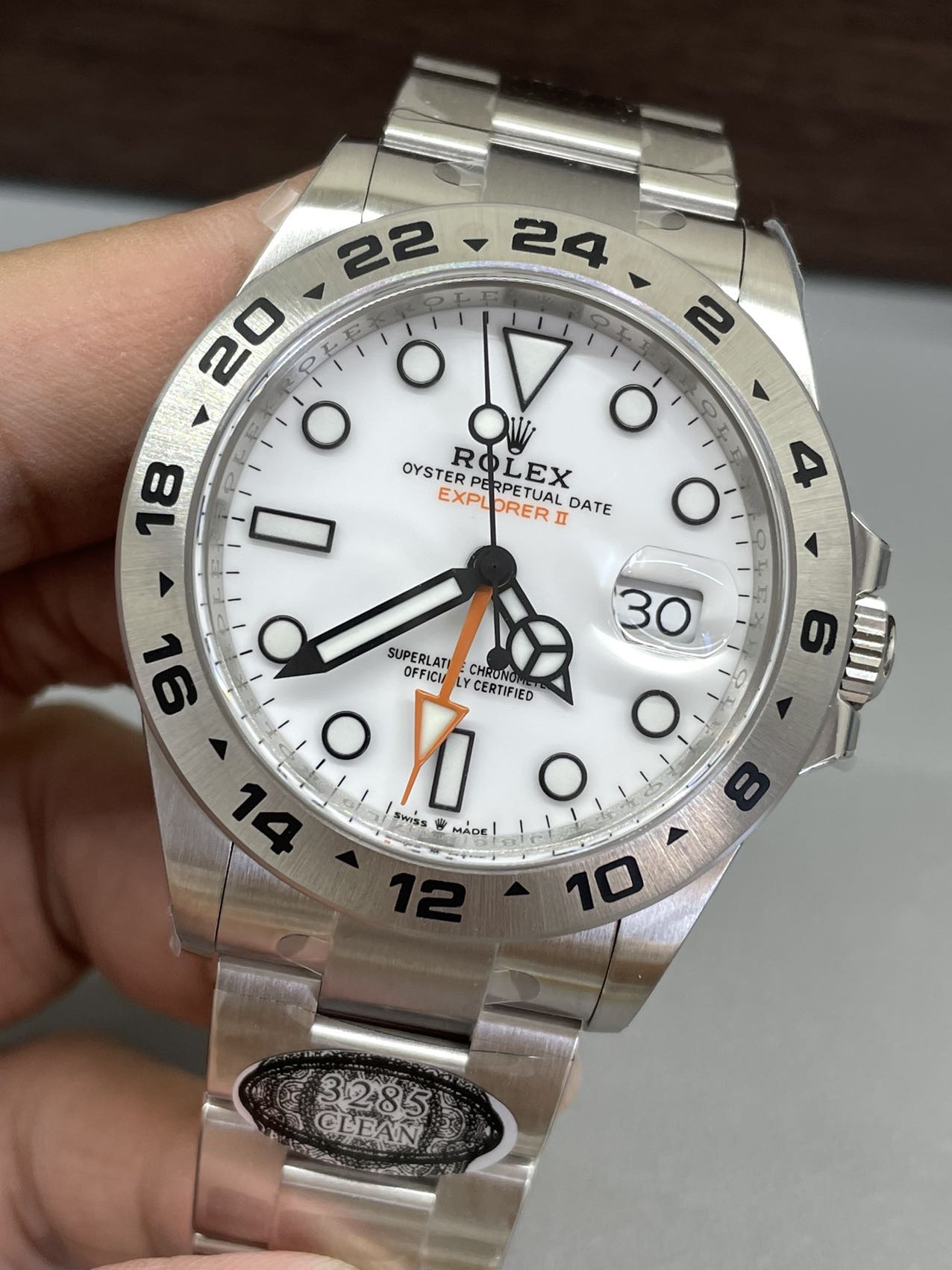 Clean Factory Watch Explorer II 226570 White Dial 904L Steel GMT Orange Arrow shaped Hand DanDong 3285 Movement 03 Clean Factory Watch Explorer II 226570 White Dial 904L Steel GMT Orange Arrow shaped Hand DanDong 3285 Movement 03