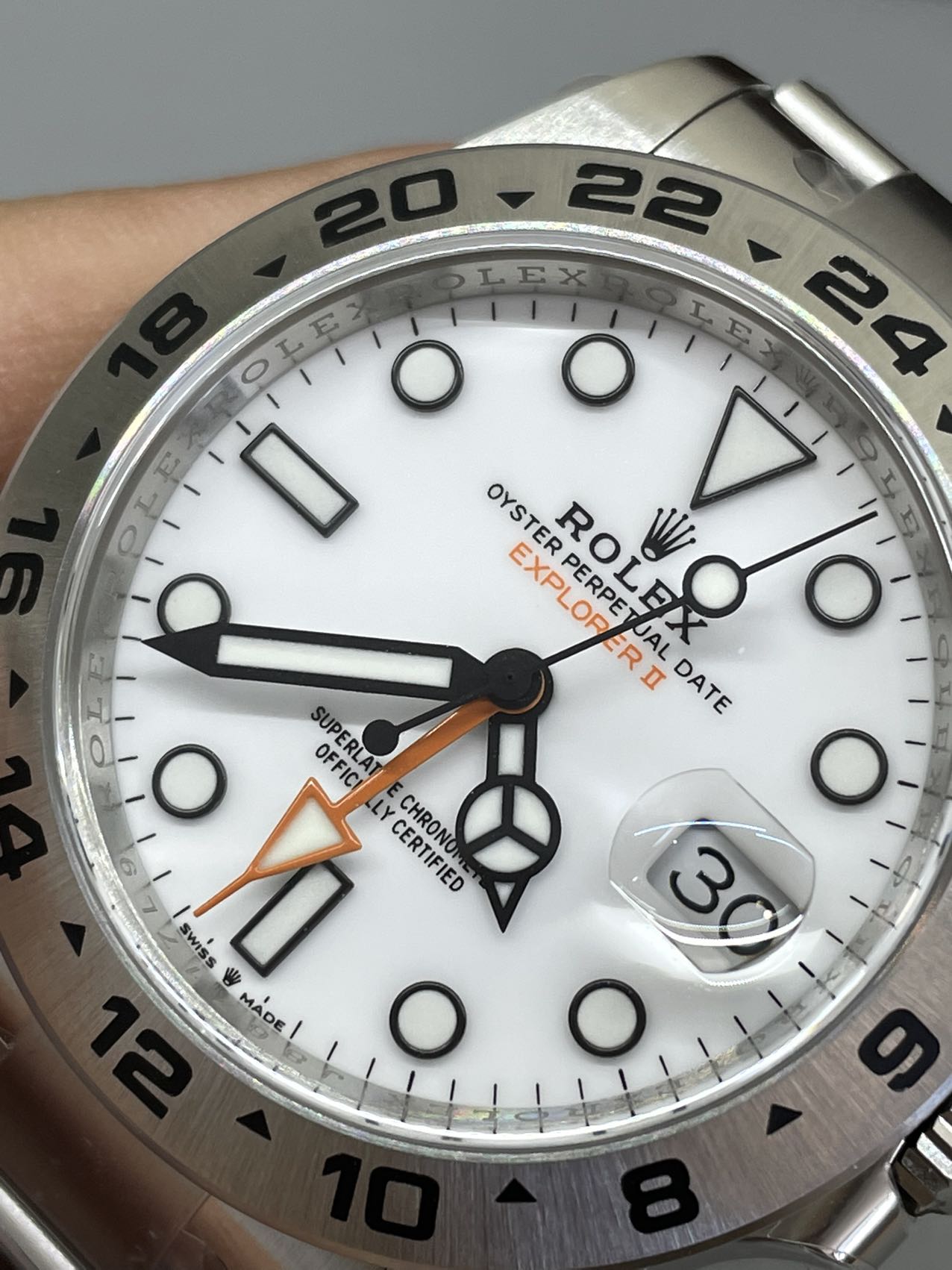 Clean Factory Watch Explorer II 226570 White Dial 904L Steel GMT Orange Arrow shaped Hand DanDong 3285 Movement 04 Clean Factory Watch Explorer II 226570 White Dial 904L Steel GMT Orange Arrow shaped Hand DanDong 3285 Movement 04