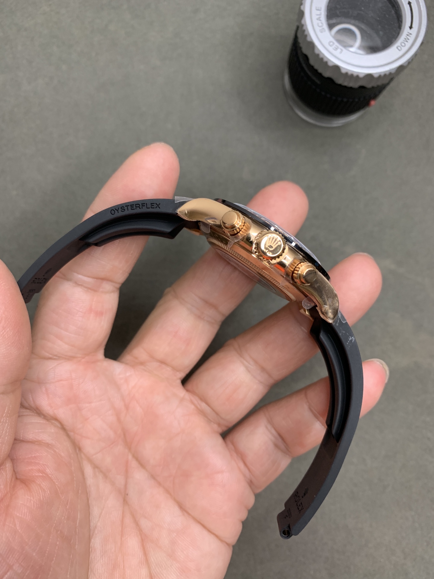 CF Daytona 116515 Rose Gold Case Black Dial with Diamonds Markers on Oysterflex Strap DanDong 4130 Movement 03 CF Daytona 116515 Rose Gold Case Black Dial with Diamonds Markers on Oysterflex Strap DanDong 4130 Movement 03