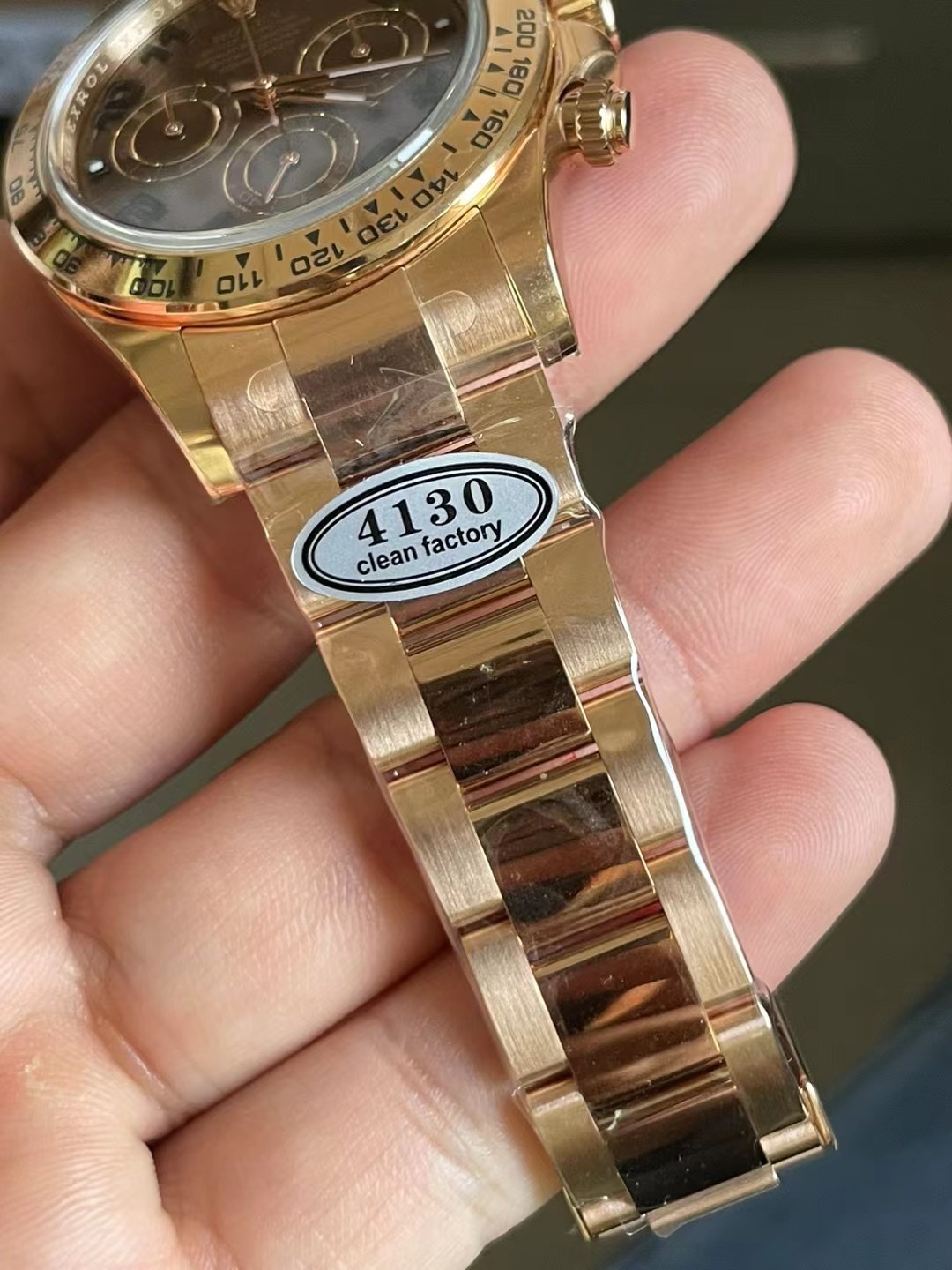 Clean Factory Daytona 116505 0011 Rose Gold Case Bracelet Chocolate Dial with Black Number Markers DD4130 Movement 05 Clean Factory Daytona 116505 0011 Rose Gold Case Bracelet Chocolate Dial with Black Number Markers DD4130 Movement 05