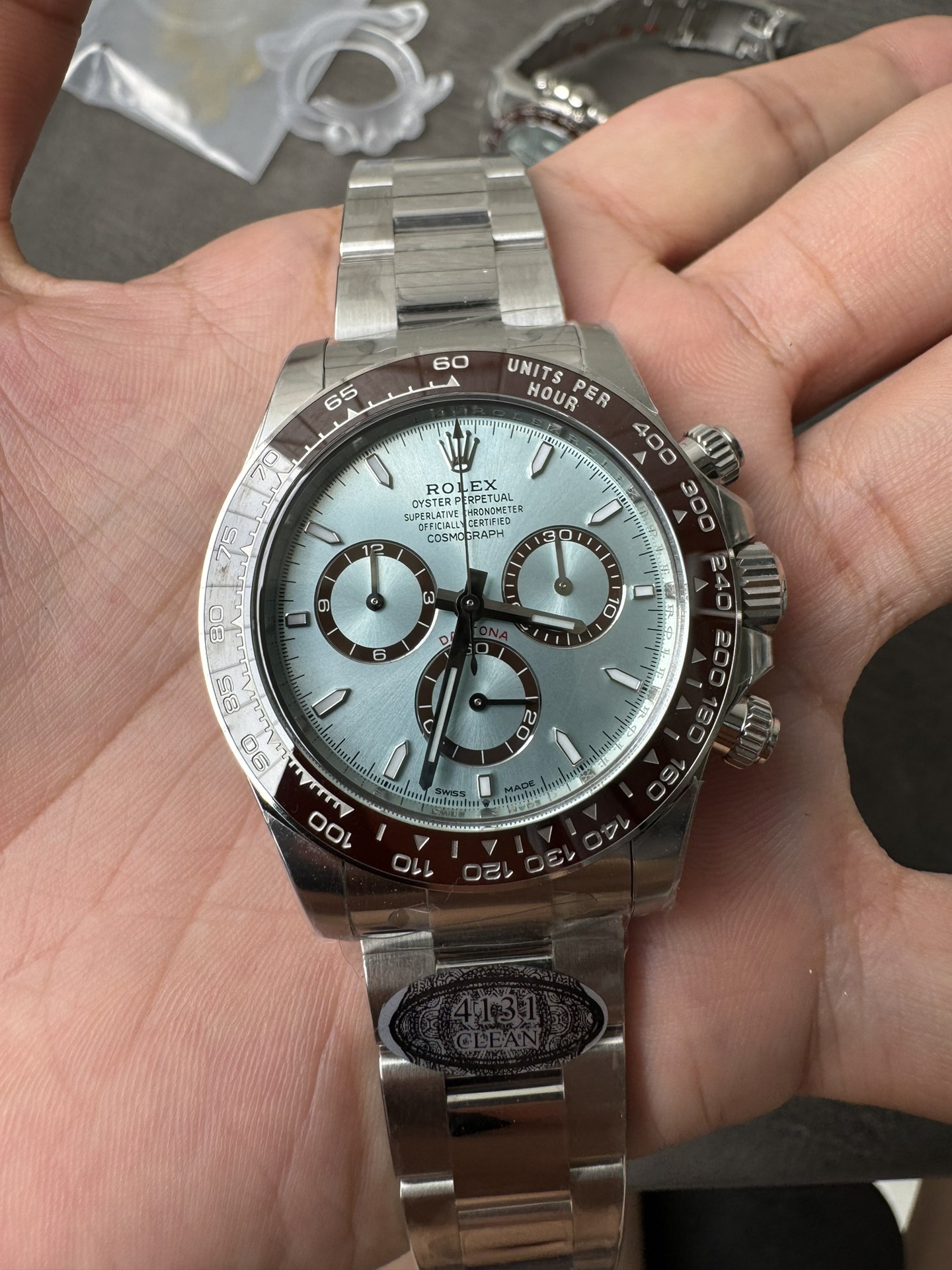 Clean Factory Daytona 126506 ICE Blue Dial Brown Ceramic Bezel SH4131 Movement 72 Hours Power Reserve 06 Clean Factory Daytona 126506 ICE Blue Dial Brown Ceramic Bezel SH4131 Movement 72 Hours Power Reserve 06