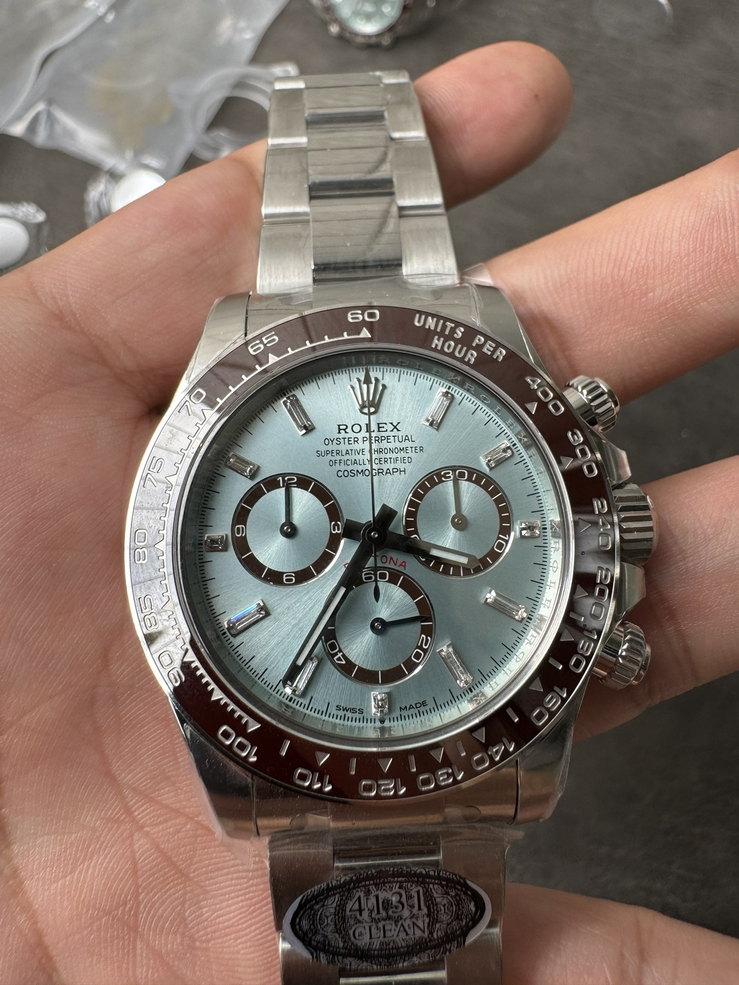 Clean Factory Daytona 126506 ICE Blue Dial With Diamonds Markers Brown Ceramic Bezel SH4131 Movement 72 Hours PR 05 Clean Factory Daytona 126506 ICE Blue Dial With Diamonds Markers Brown Ceramic Bezel SH4131 Movement 72 Hours PR 05