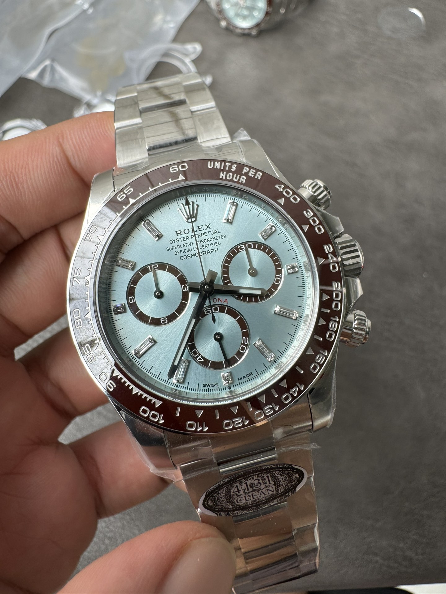 Clean Factory Daytona 126506 ICE Blue Dial With Diamonds Markers Brown Ceramic Bezel SH4131 Movement 72 Hours PR 08 Clean Factory Daytona 126506 ICE Blue Dial With Diamonds Markers Brown Ceramic Bezel SH4131 Movement 72 Hours PR 08